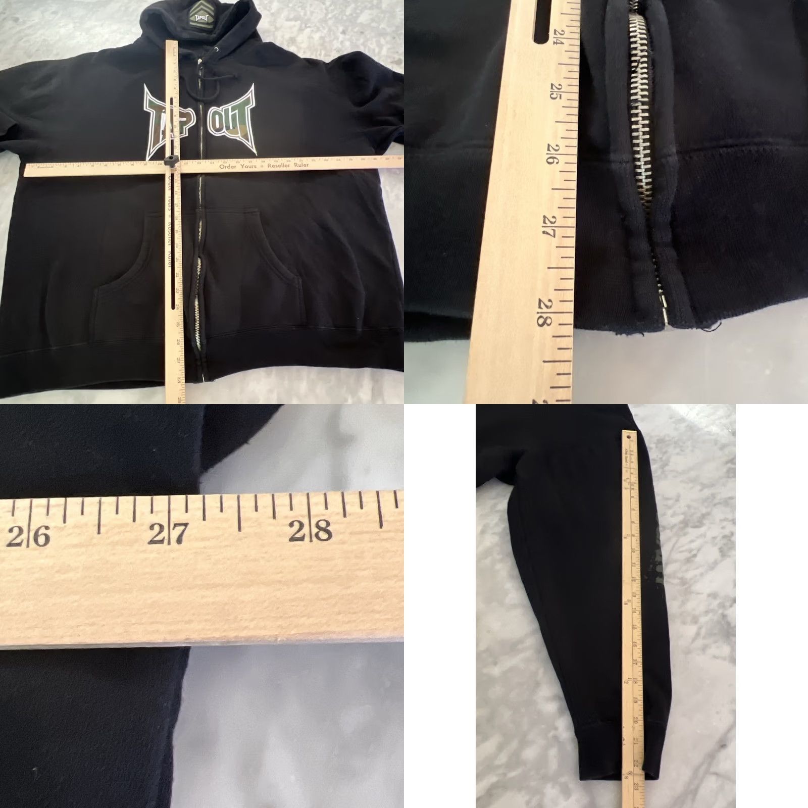 Tapout VINTAGE Tapout Hoodie Full Zip Sweatshirt Mens 3XL MMA Camo Y2K Cotton USA Black Size US XXL / EU 58 / 5 - 8 Thumbnail