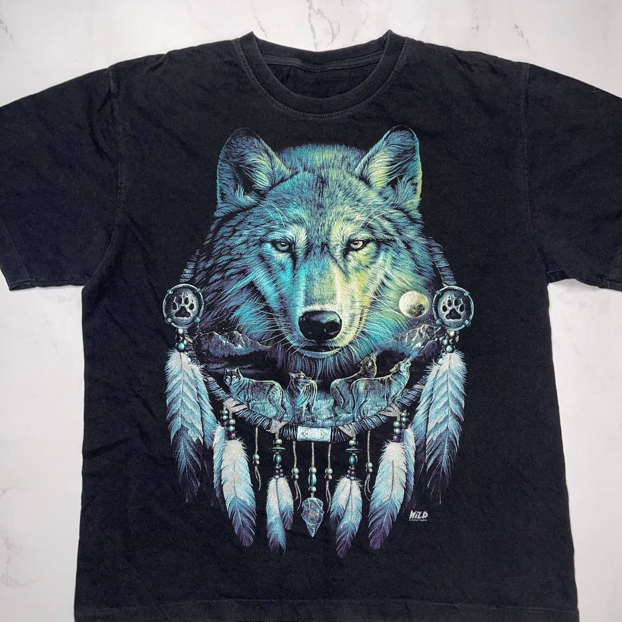 Vintage Vintage Rock Eagle Black Wolf Animal T Shirt Size XL Size US XL / EU 56 / 4 - 4 Thumbnail