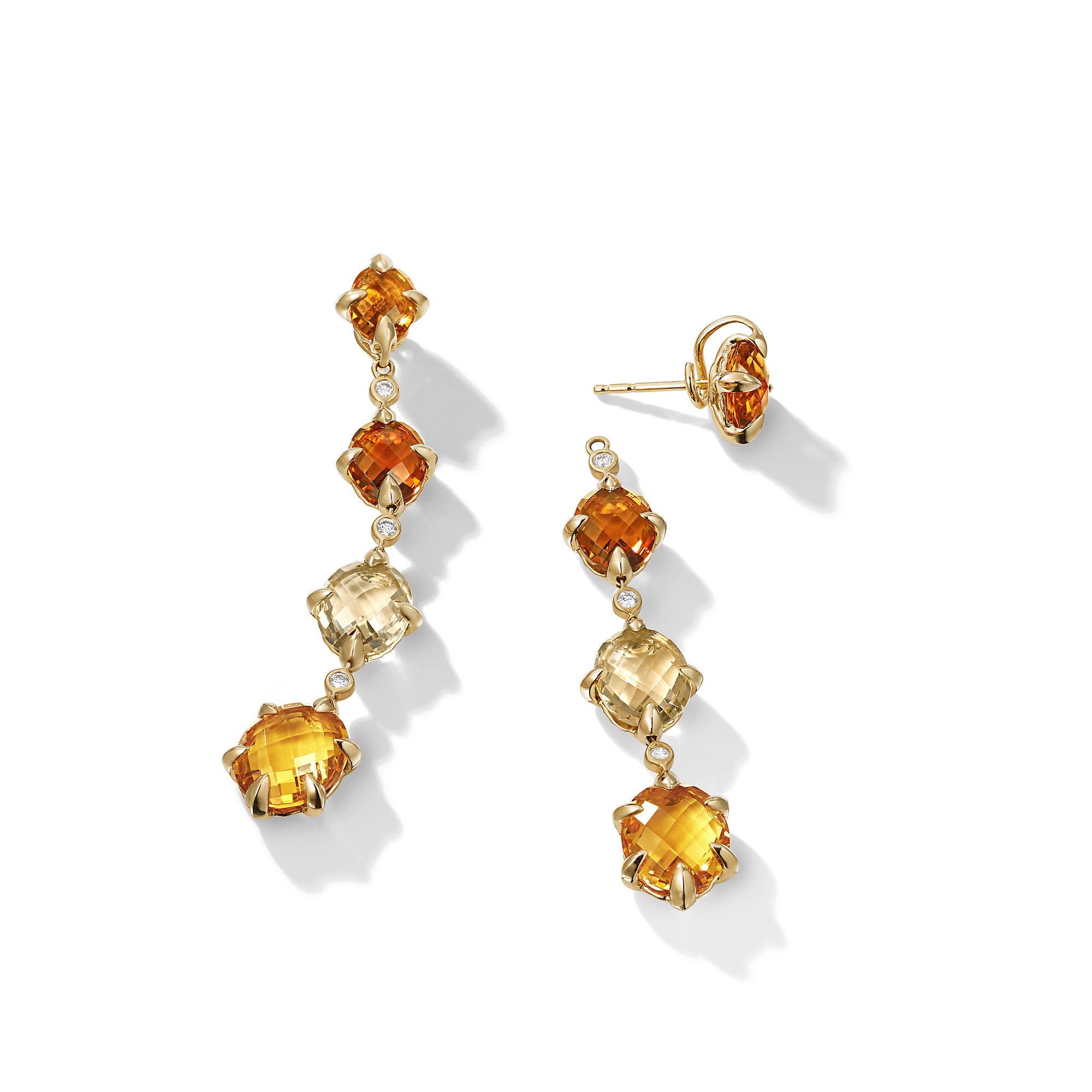 David Yurman o1w1db10325 Earrings in 18KGold with & Madeira and Diamonds Size ONE SIZE - 2 Thumbnail