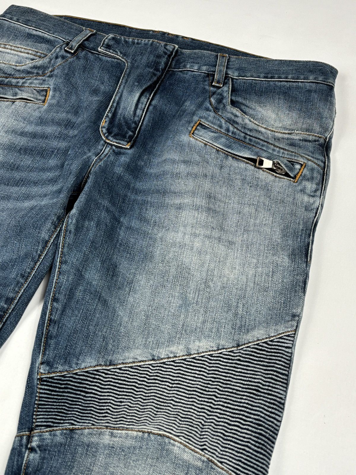 Balmain S/S 2017 Christophe Decarnin Biker Denim Jeans Size US 32 / EU 48 - 4 Thumbnail