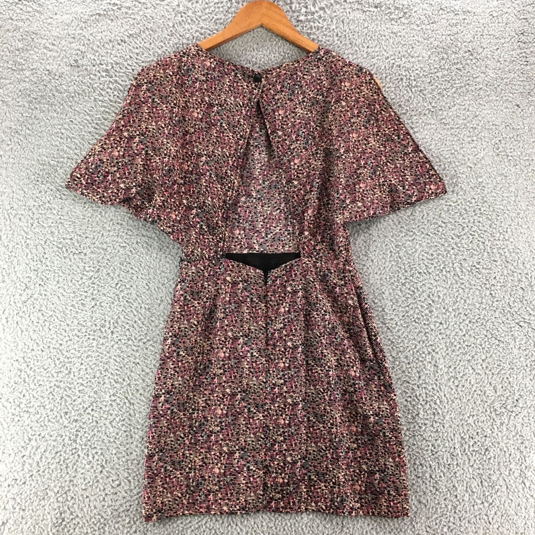 BCBGeneration BCBGeneration A-Line Mini Dress Womens 0 Multicolor Short Sleeve Cut Out Back Size 25" / US 0 / IT 36 - 7 Thumbnail