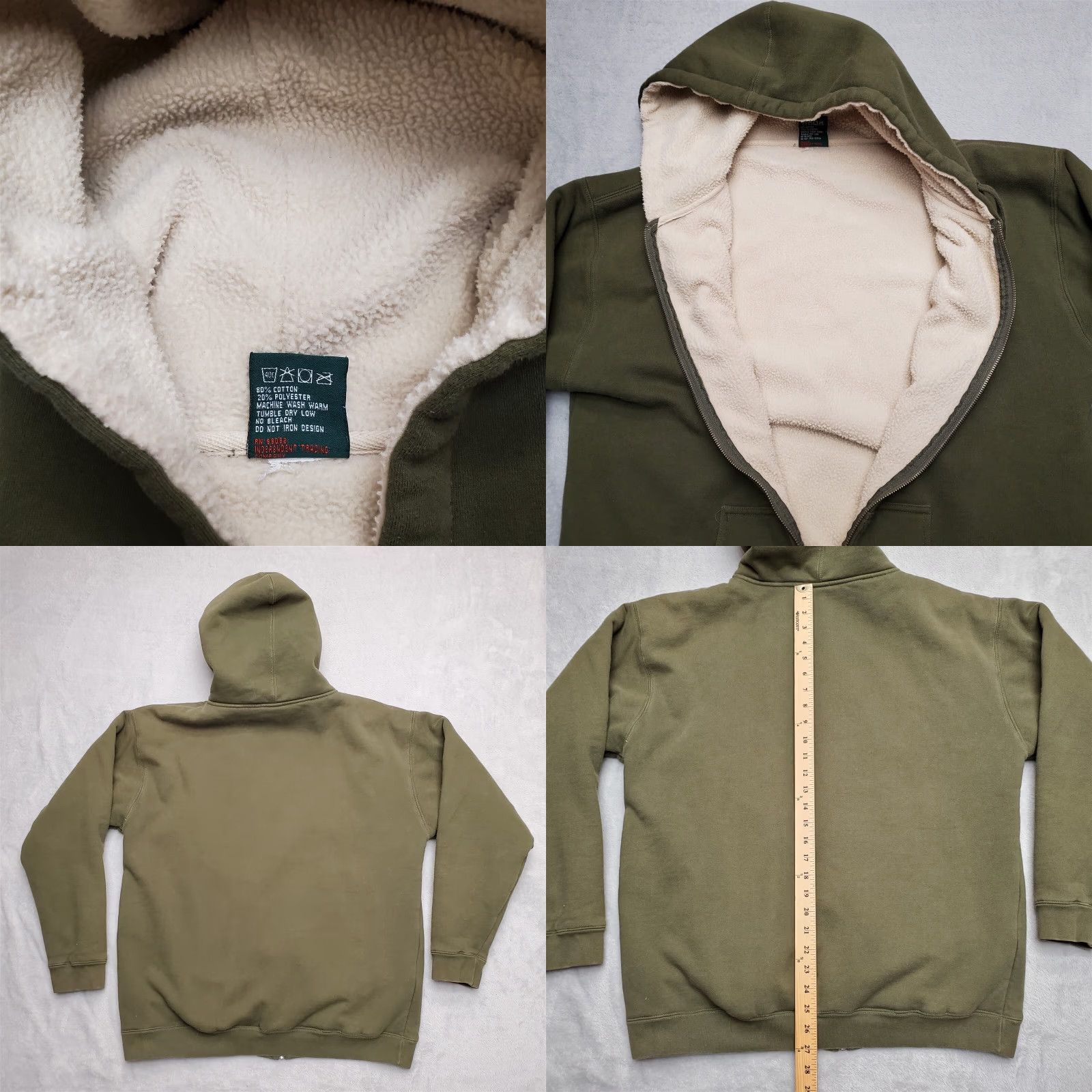 Vintage VINTAGE ITC Expedition Hoodie Mens L Green Sherpa Lined Hooded Sweatshirt Casual Size US L / EU 52-54 / 3 - 8 Thumbnail
