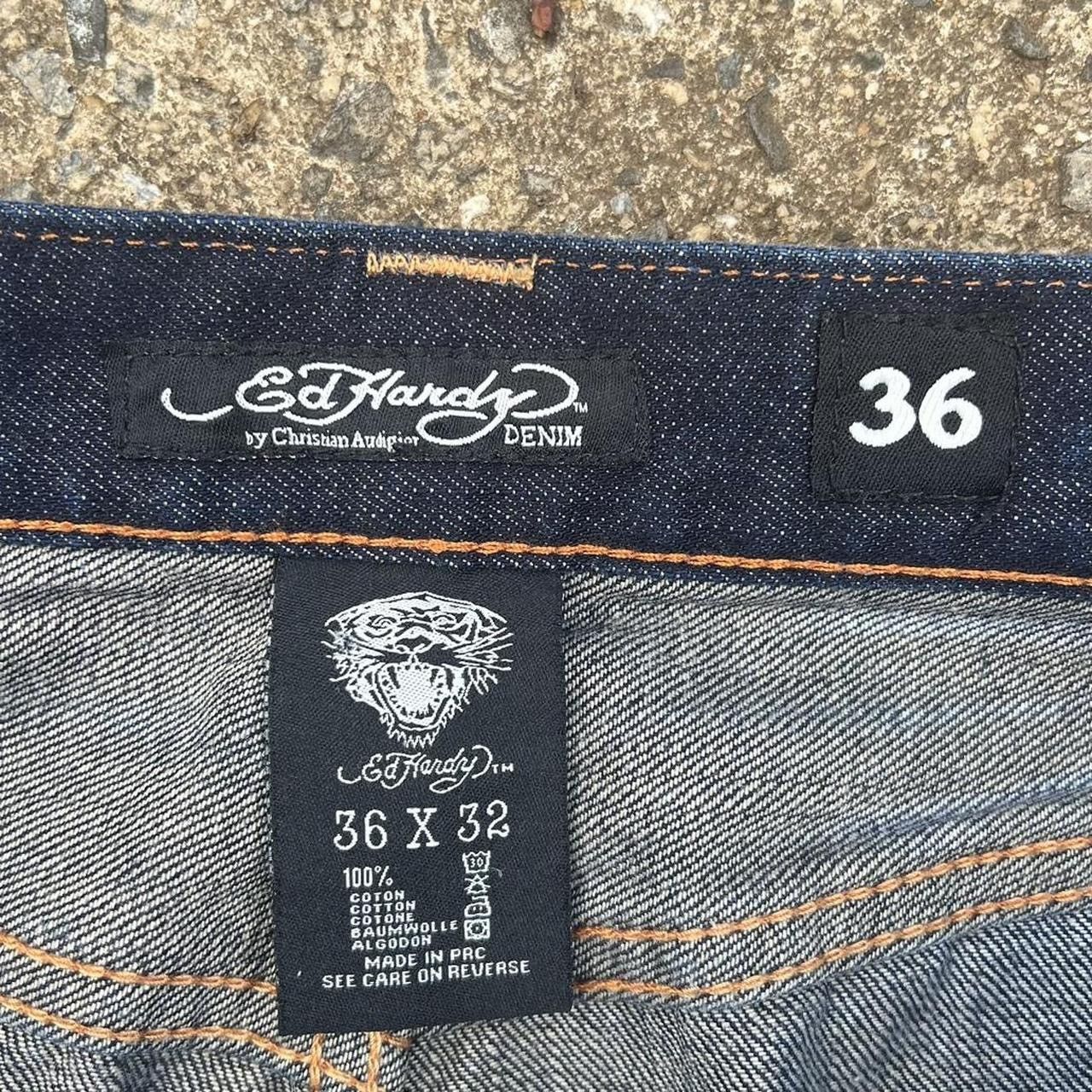 vintage ed hardy 2008 tiger snake embroidered denim jeans