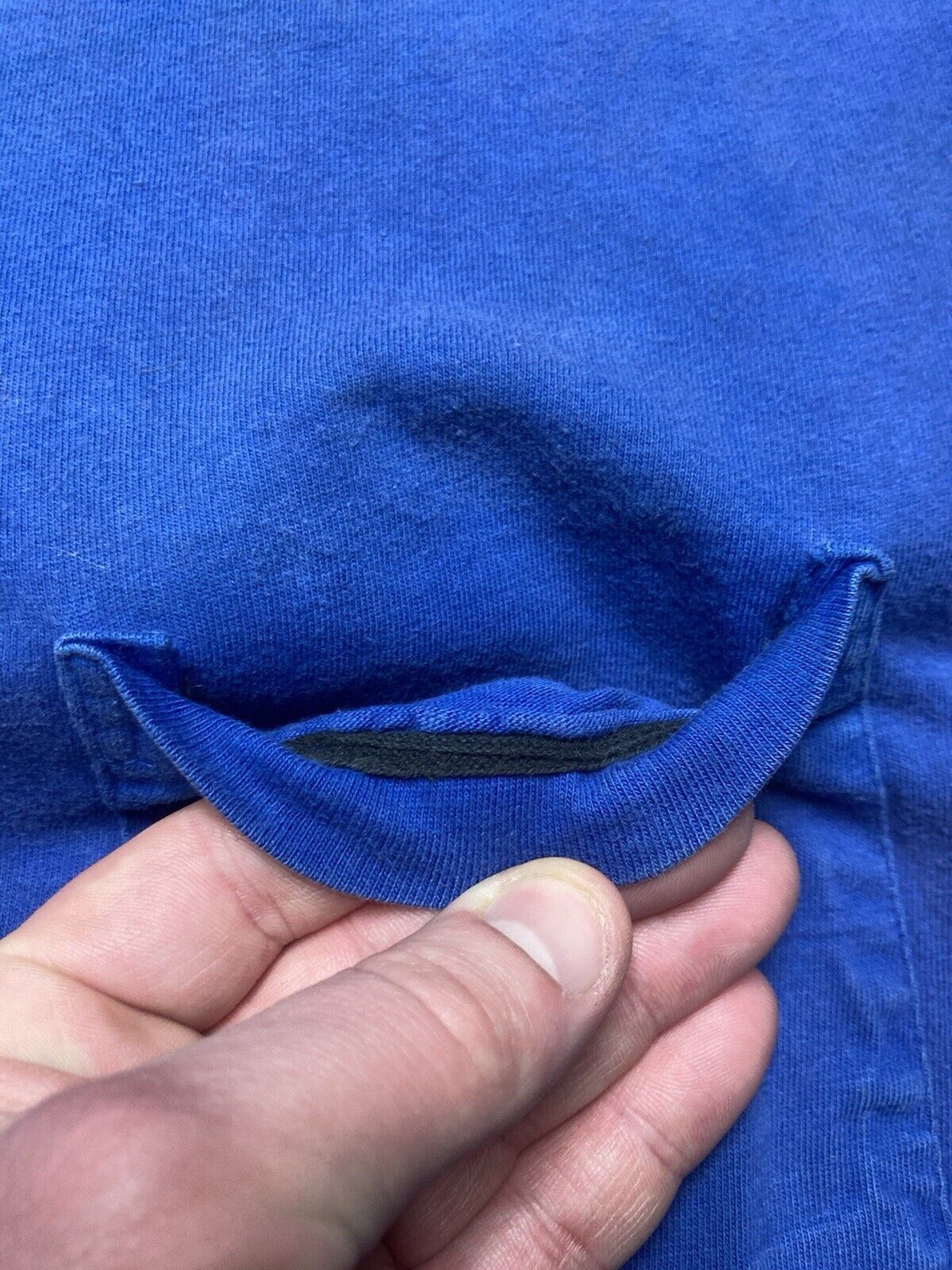 Towncraft VTG 80s pocket t shirt blank blue towncraft cotton XL tall Size US XL / EU 56 / 4 - 7 Thumbnail