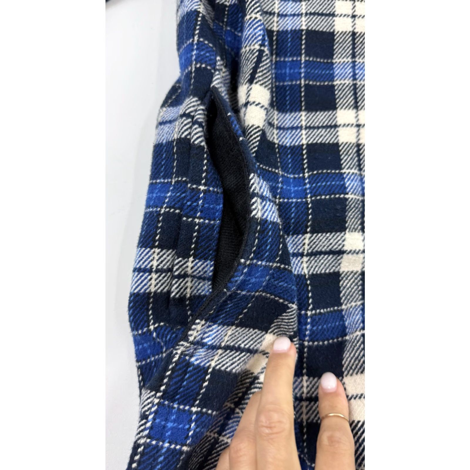 Orvis VINTAGE Orvis Flannel Shirt Jacket Mens XL Blue Plaid Lined Hand Pockets Button Front Size US XL / EU 56 / 4 - 3 Thumbnail