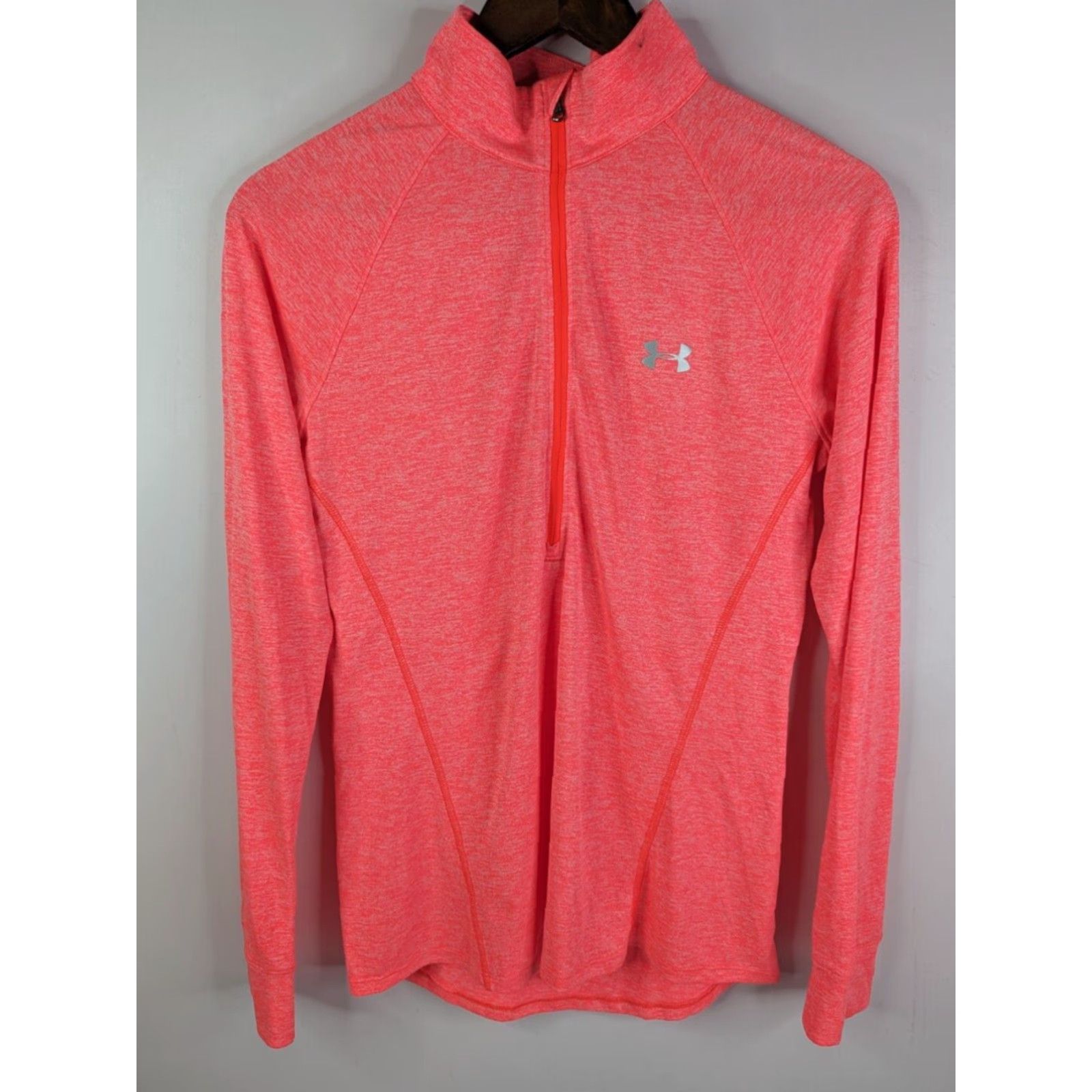 Under Armour Under Armour Women's Medium HeatGear Pink 1/2 Zip Long Sleeve Pullover Gym Shirt Size M / US 6-8 / IT 42-44 - 2 Thumbnail