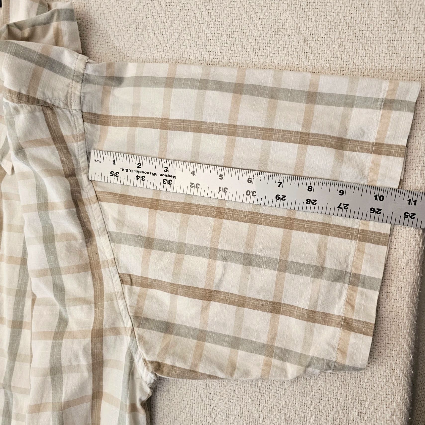 Sean John Sean John Beige Plaid Short Sleeve Button Up Shirt Size 2XL Embroidered Logo Size US XXL / EU 58 / 5 - 6 Thumbnail