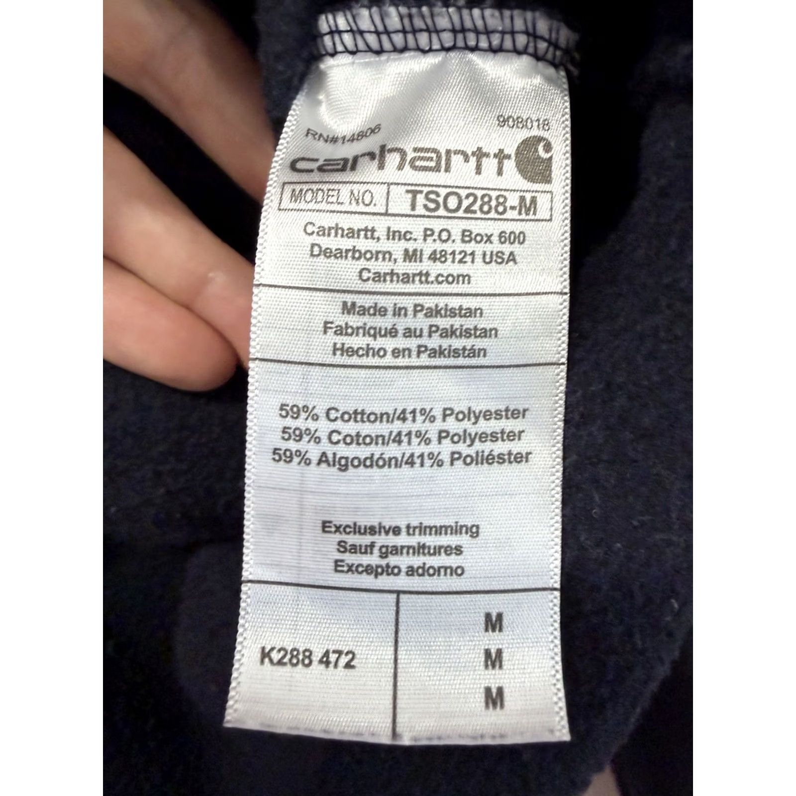Carhartt Carhartt Hoodie Sweatshirt Logo 90s Grunge Pullover Hooded Blue M Mens Long Sleeve Pocket Size US M / EU 48-50 / 2 - 4 Thumbnail