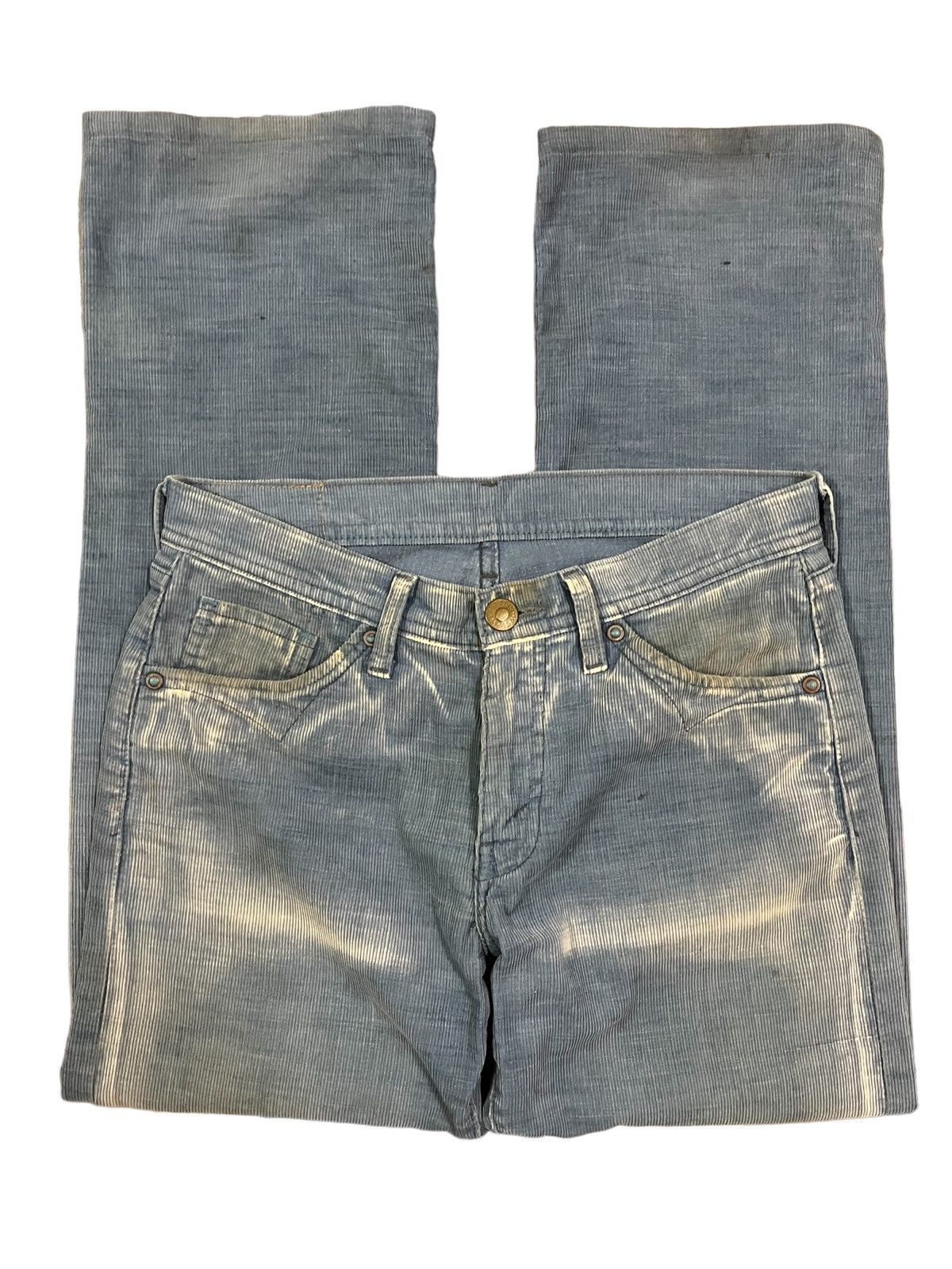 Levi's Vintage Levi’s 705 Blue Washed Bleached Corduroy Jeans Size US 30 / EU 46 - 12 Thumbnail
