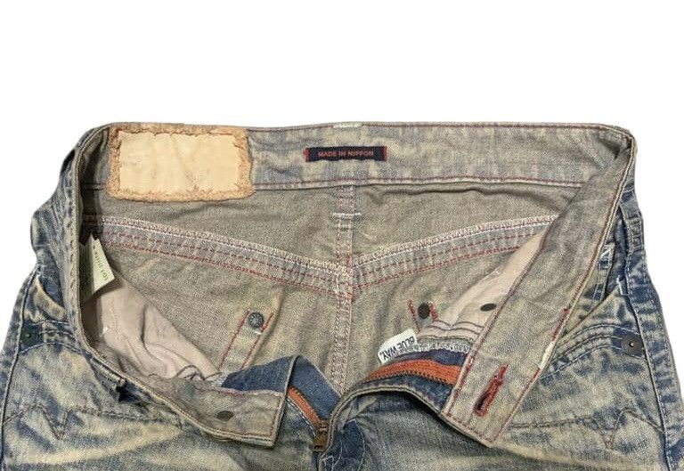 Japanese Brand Vintage 90s Blue Way Low Flare Bootcut Bell Bottom Jeans Size US 32 / EU 48 - 10 Thumbnail