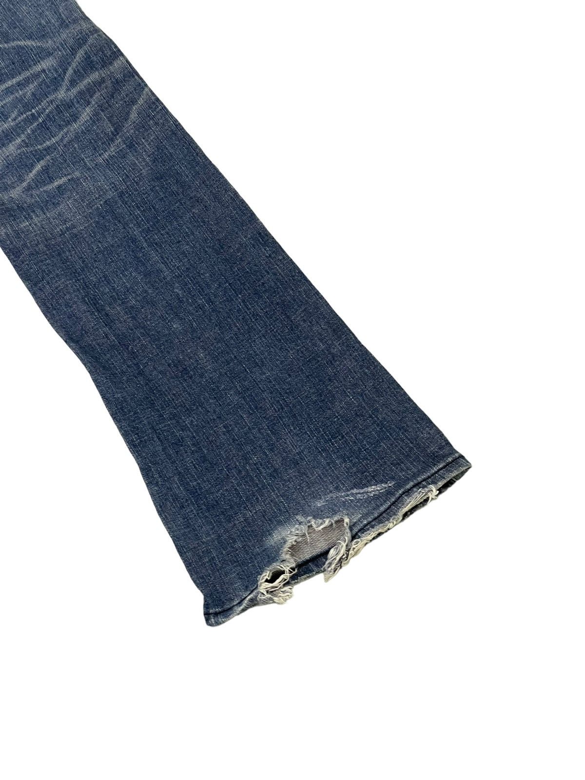Japanese Brand Flare Jeans Lee Japan Distress Low Rise Stretch 7🟦3 Size US 31 - 13 Thumbnail