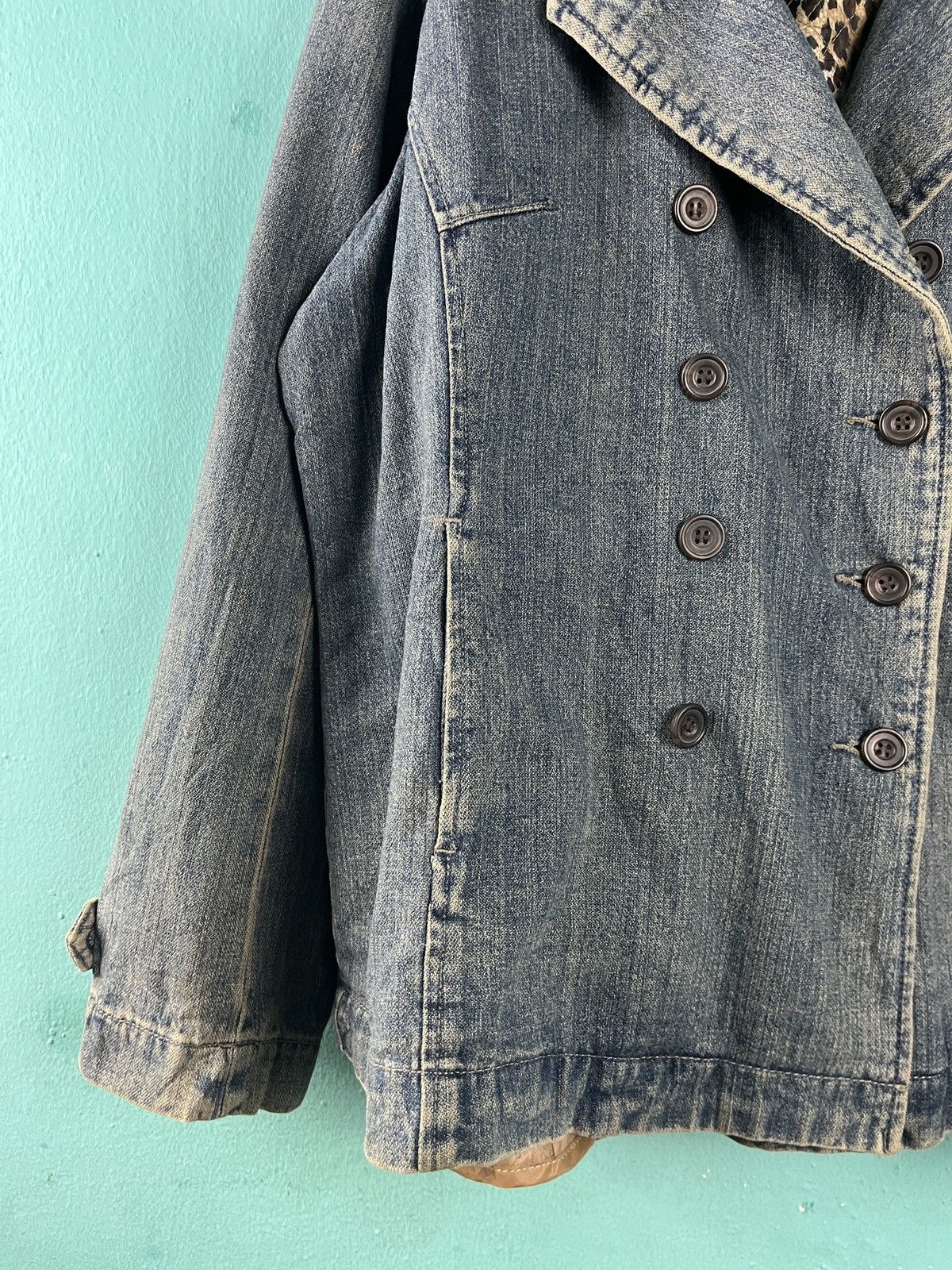 Japanese Brand Double Breasted Denim Coat Jacket Size L / US 10 / IT 46 - 4 Thumbnail