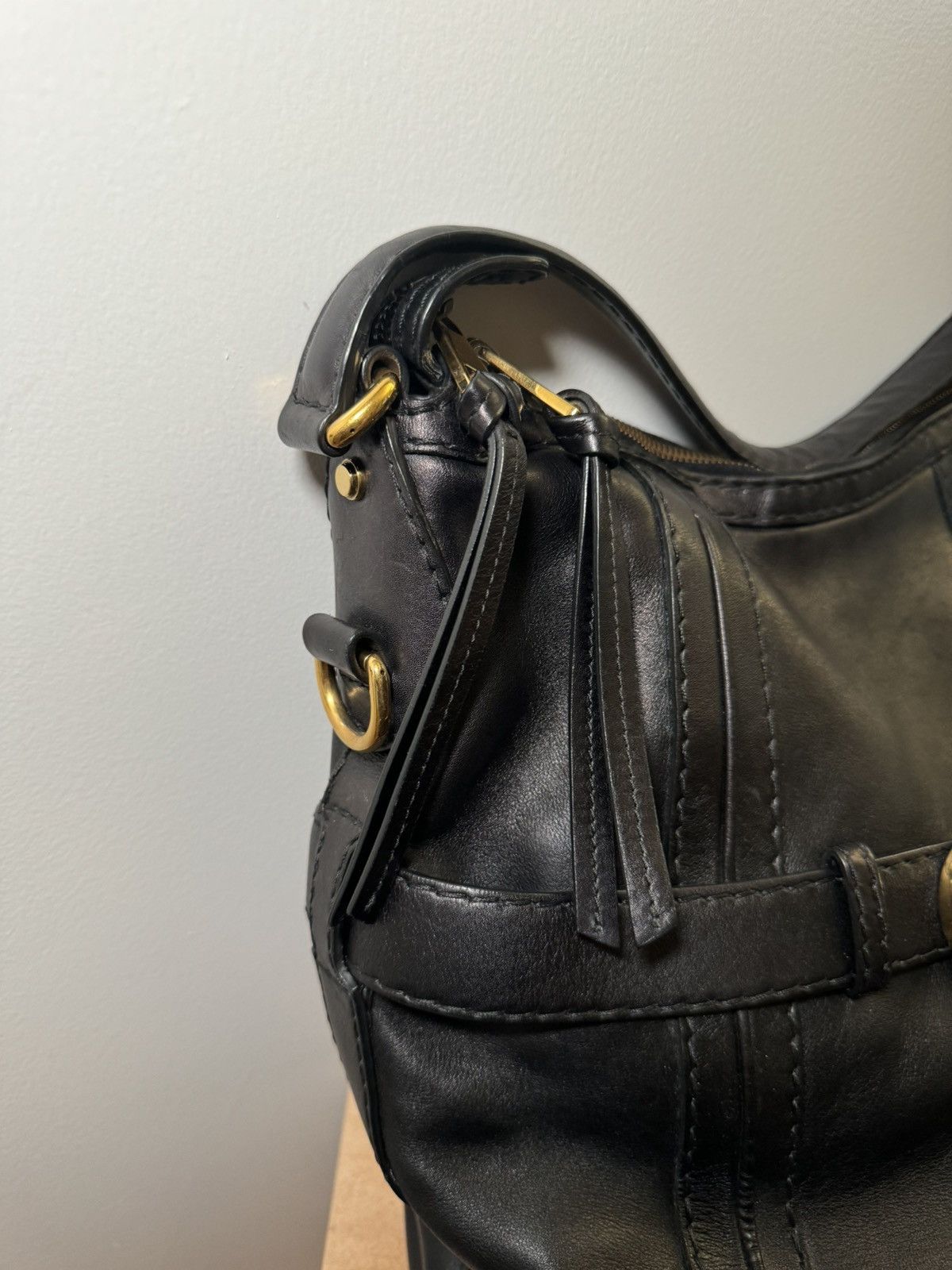 Gucci GUCCI Black Leather GG Running Medium Double G Hobo Bag Size ONE SIZE - 18 Thumbnail