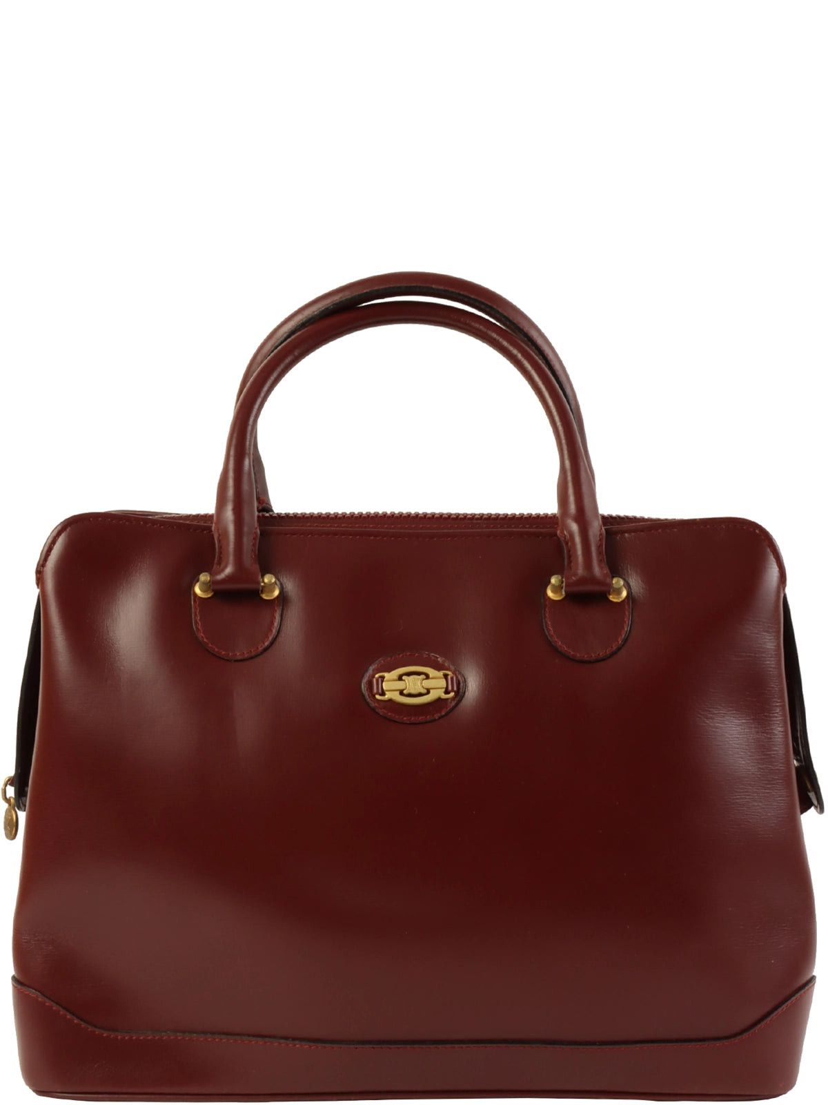 image of Celine Macadam Plate Top Handle Bag Red, Women's