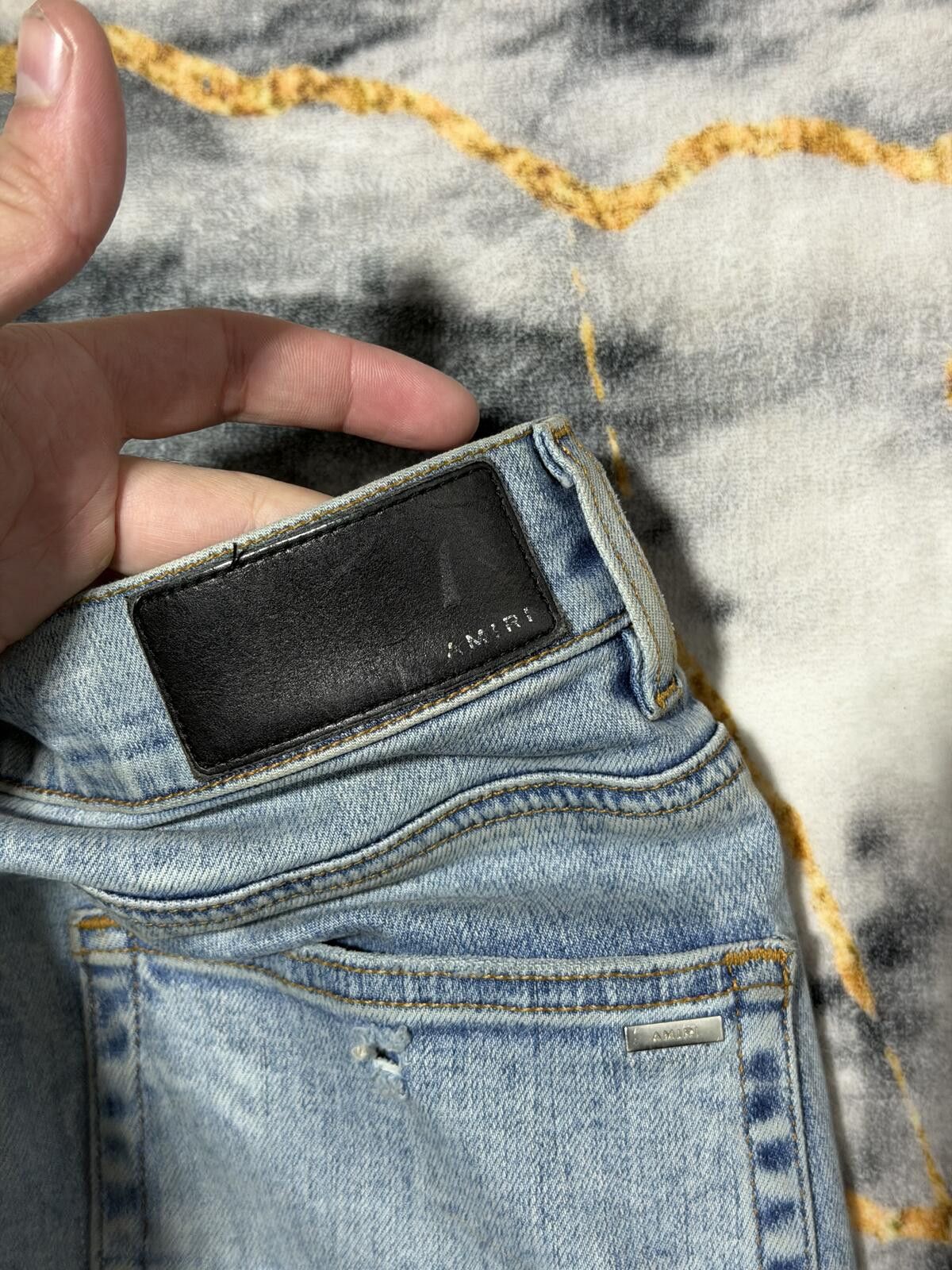 Amiri Amiri MX1 VVS Patch Bleached Indigo Denim - Sz34 Size US 34 / EU 50 - 4 Thumbnail