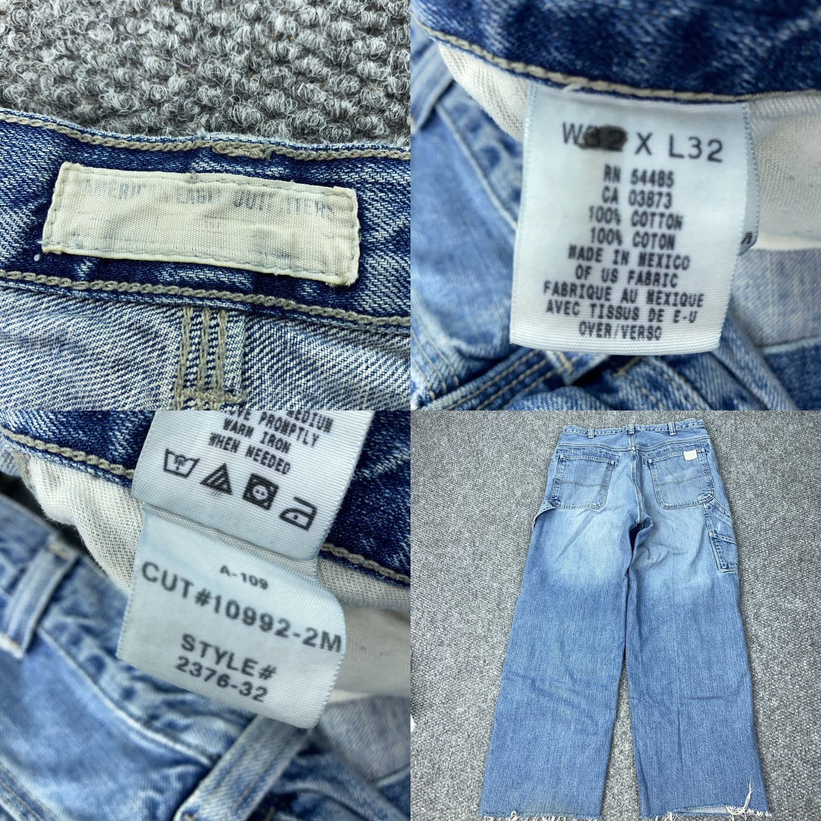 Vintage VINTAGE American Eagle Jeans Mens 32x28 Carpenter Baggy Frayed Hem 90s Y2K Blue Denim Straight Size US 32 / EU 48 - 9 Thumbnail
