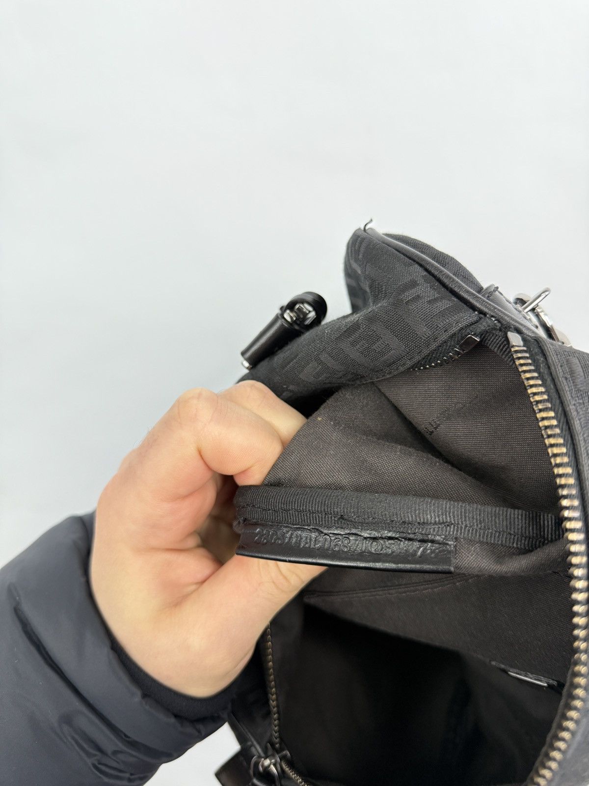 Fendi × Vintage FENDI Zucchino Mini Boston Bag Jacquard 8BL068 Black Handbag Size ONE SIZE - 12 Thumbnail