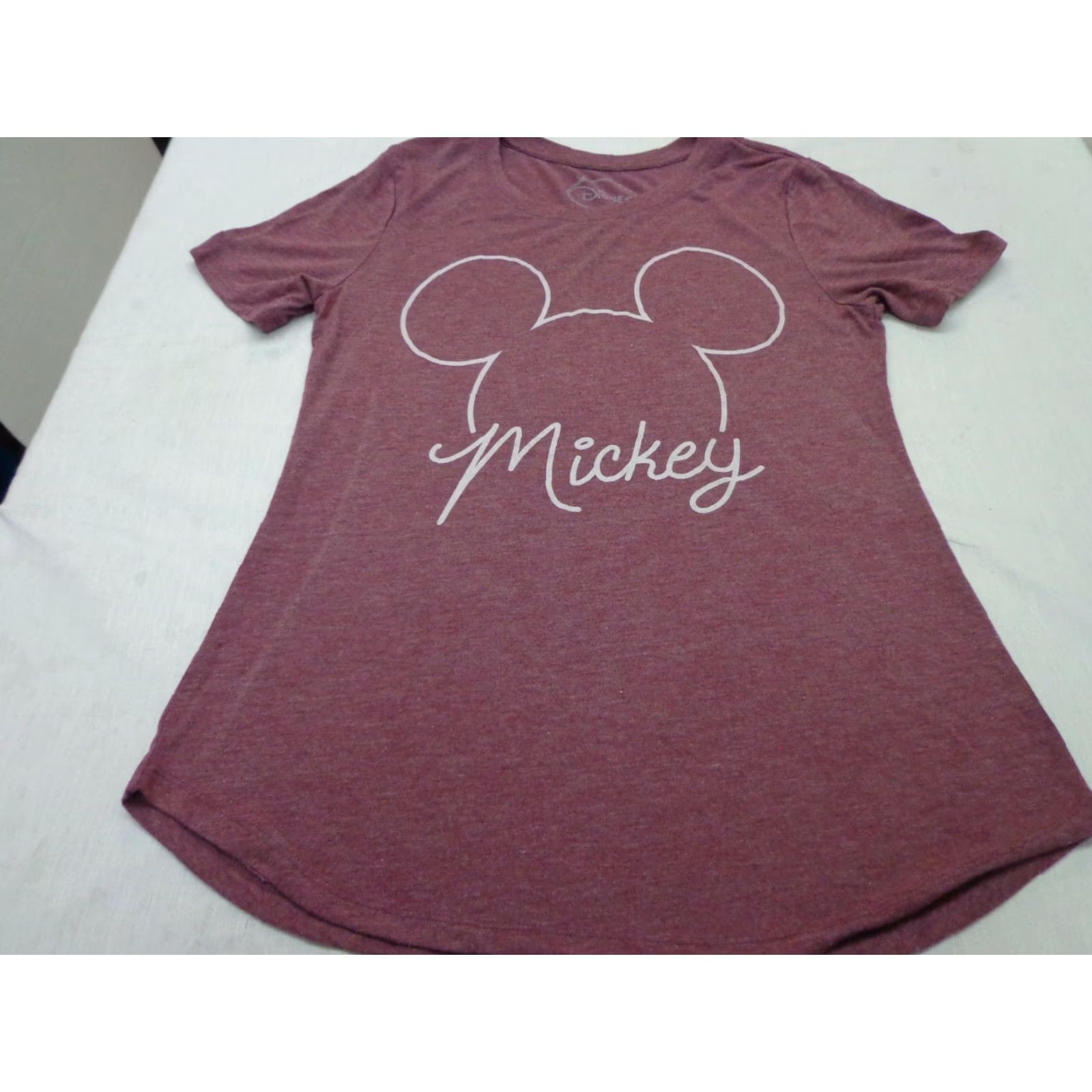 Disney Mickey Mouse Adult Small Disney Heather Burgundy Tee T Shirt Size S / US 4 / IT 40 - 3 Thumbnail