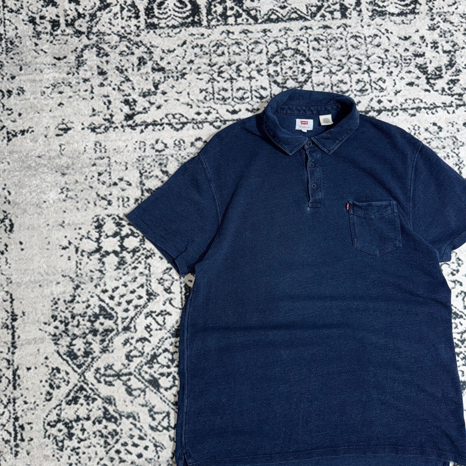 Levi's × Vintage Vintage Levi’s Unisex Navy Cotton Polo Shirt Size L Y2K 90s Size US L / EU 52-54 / 3 - 4 Thumbnail
