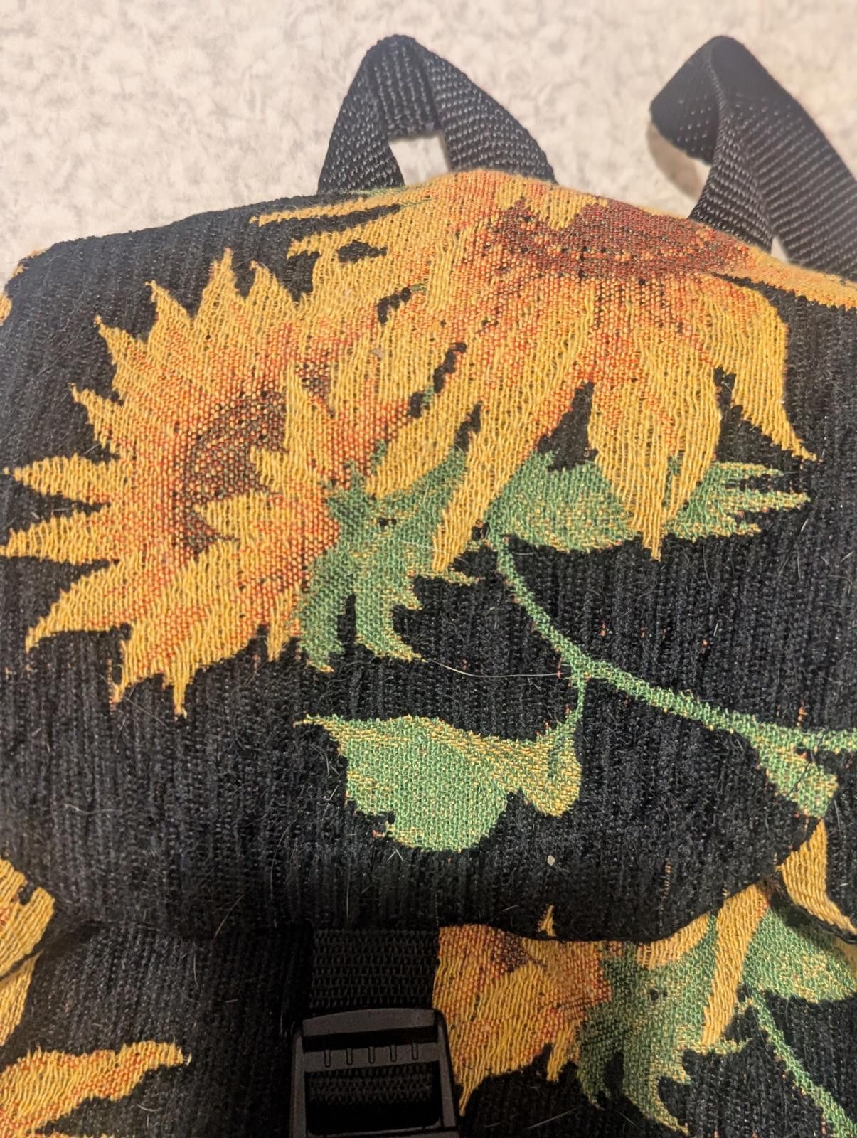 Designer Vintage 90s Sunflower Print Upholstery Fabric Backpack Size ONE SIZE - 3 Thumbnail
