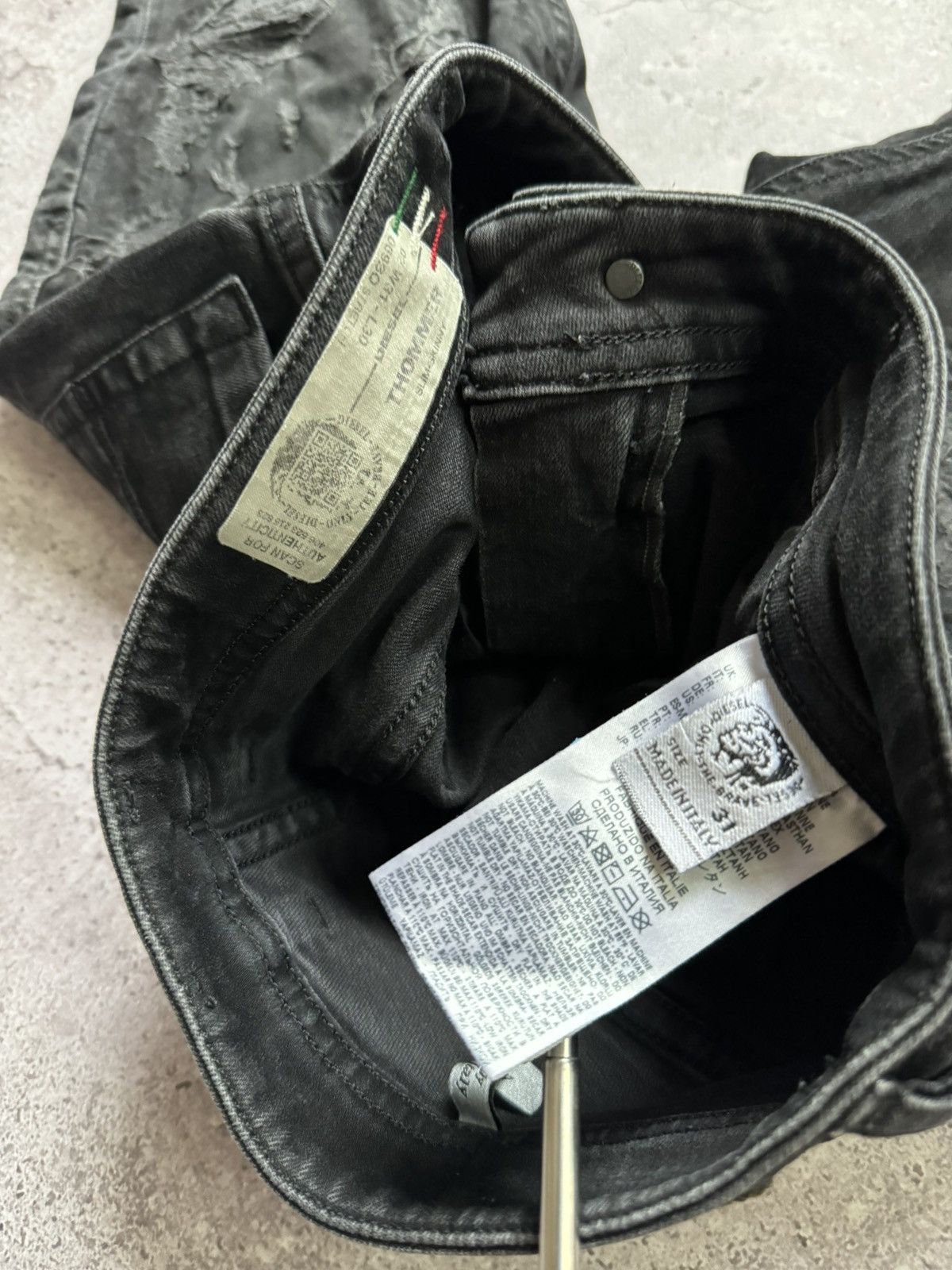 Diesel Diesel Distressed Jeans Denim Dark Gray Rick Owen’s Style Size US 31 - 10 Thumbnail