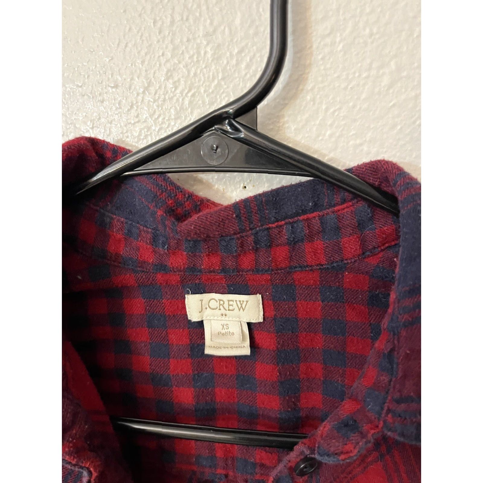 J.Crew J.CREW Dress Adult Petite XS Red Plaid Flannel Womens Size XS / US 0-2 / IT 36-38 - 2 Thumbnail