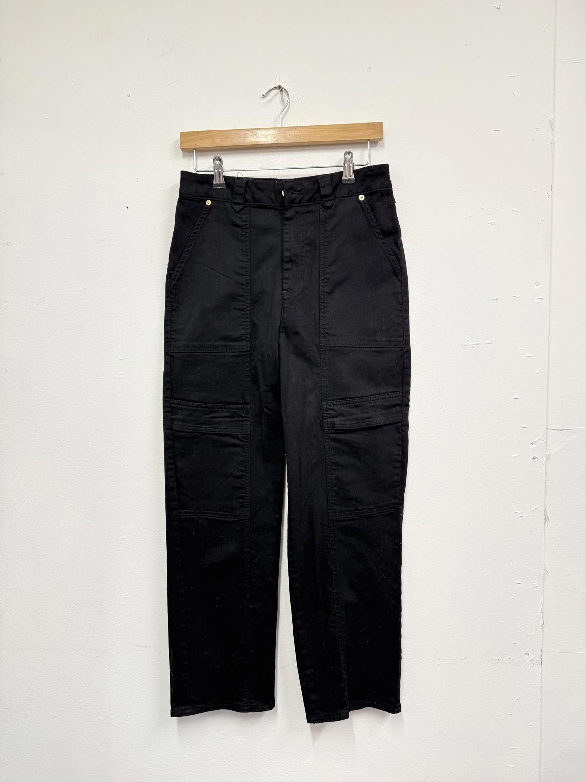 Other Mint Velvet Black Cargo Style Trousers Size 12R Size US 32 / EU 48 - 1 Thumbnail