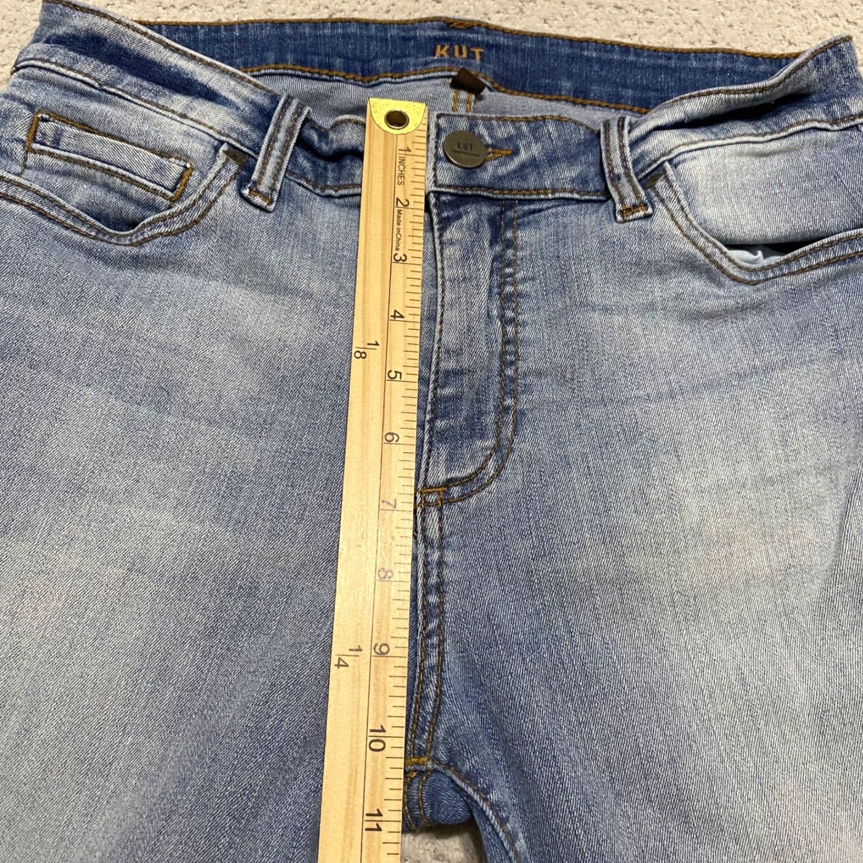 Vintage Kut From the Kloth Womens Jeans 4 Blue Medium Wash High Rise Boyfriend Distress Size 27" / US 4 / IT 40 - 7 Thumbnail