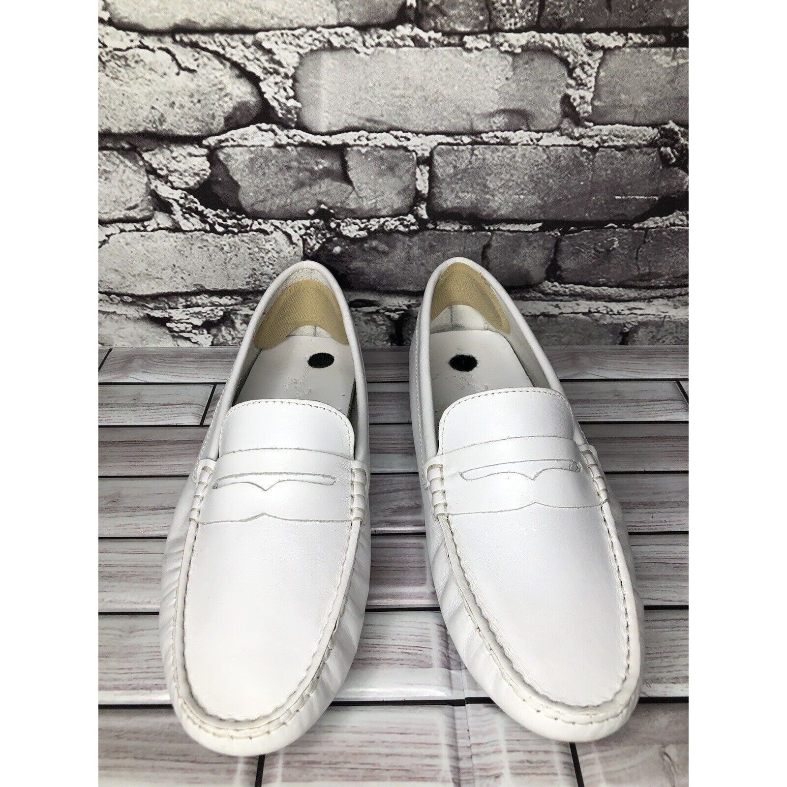Massimo Matteo Massimo Matteo Firenze White Leather Driving Moccasins Flats Size US 10 / IT 40 - 1 Thumbnail