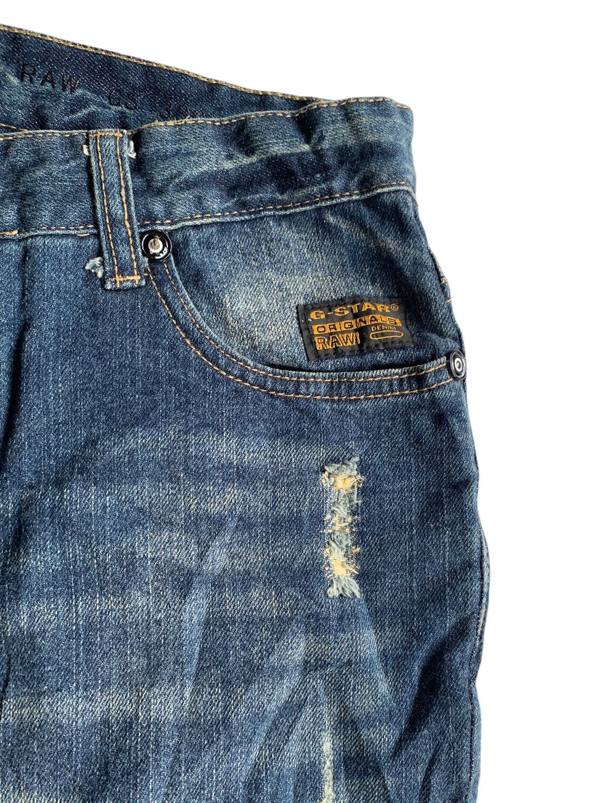 G-Star × Jean G-STAR RAW 3301 RARE DESIGN DISTRESSED DENIM Size US 33 - 11 Thumbnail