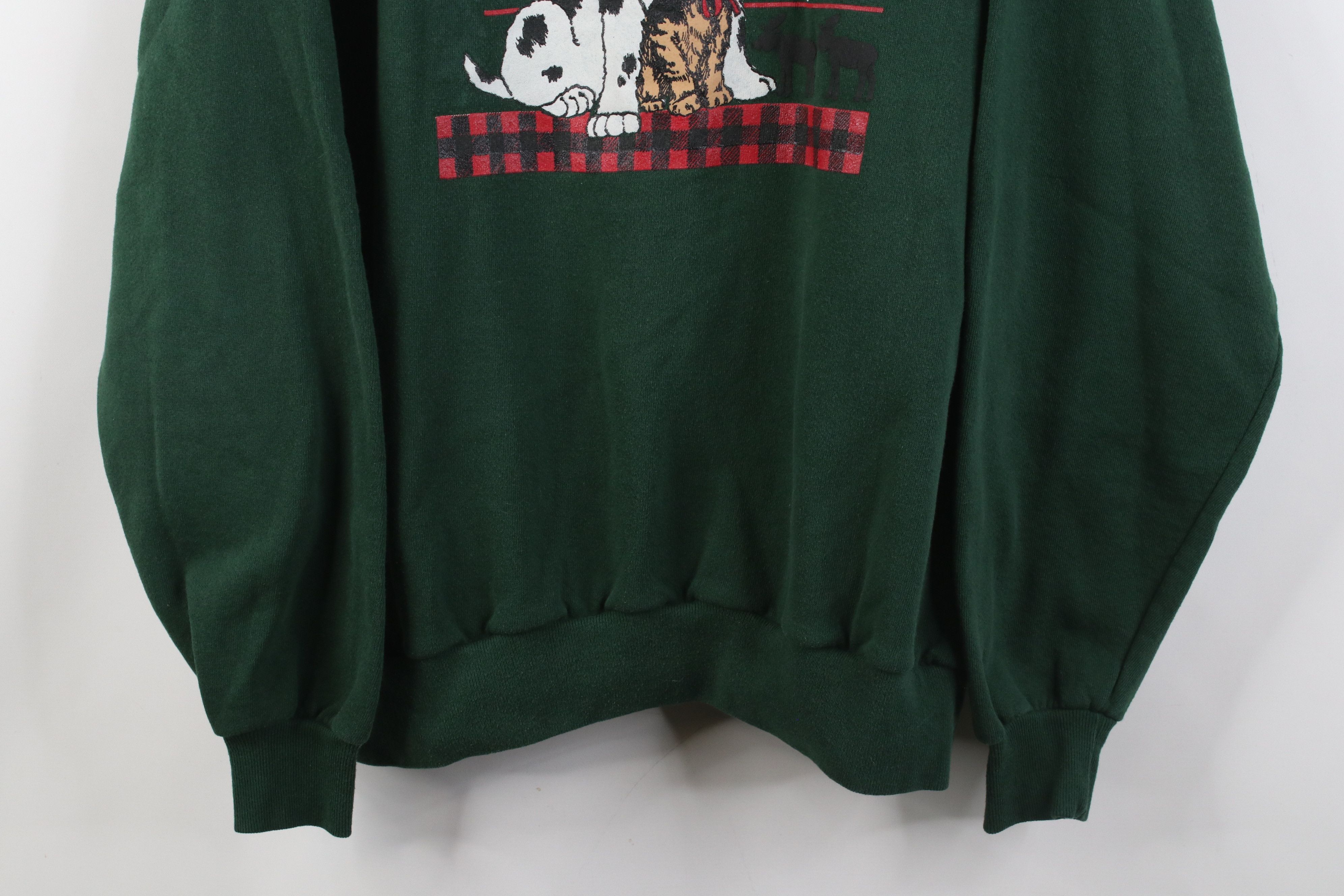 Vintage Vintage 90s Streetwear Cat Kitten Collared Sweatshirt USA Size XL / US 12-14 / IT 48-50 - 3 Thumbnail