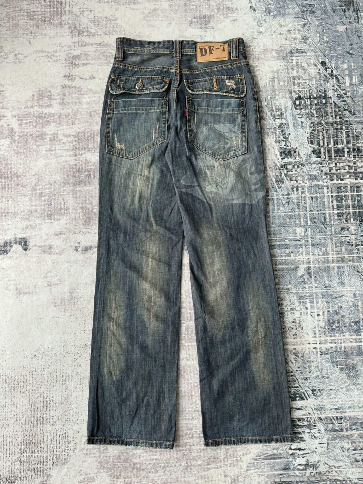 Japanese Brand Denma DF-7 Devil Flared Distressed Denim / GOA Style Size US 29 - 1 Thumbnail