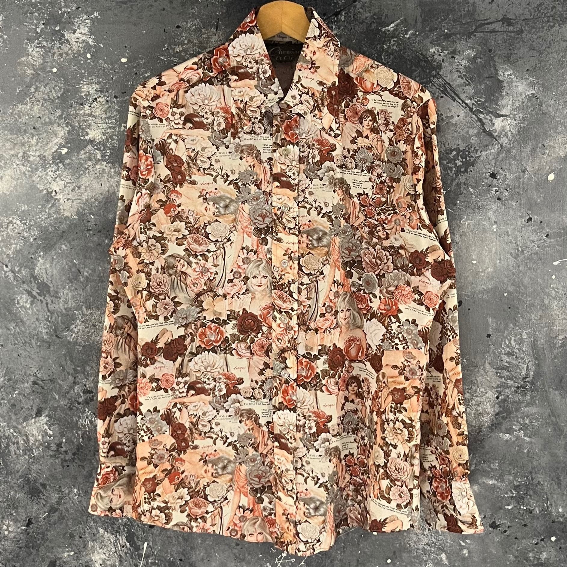 Vintage Playboy floral button shirt