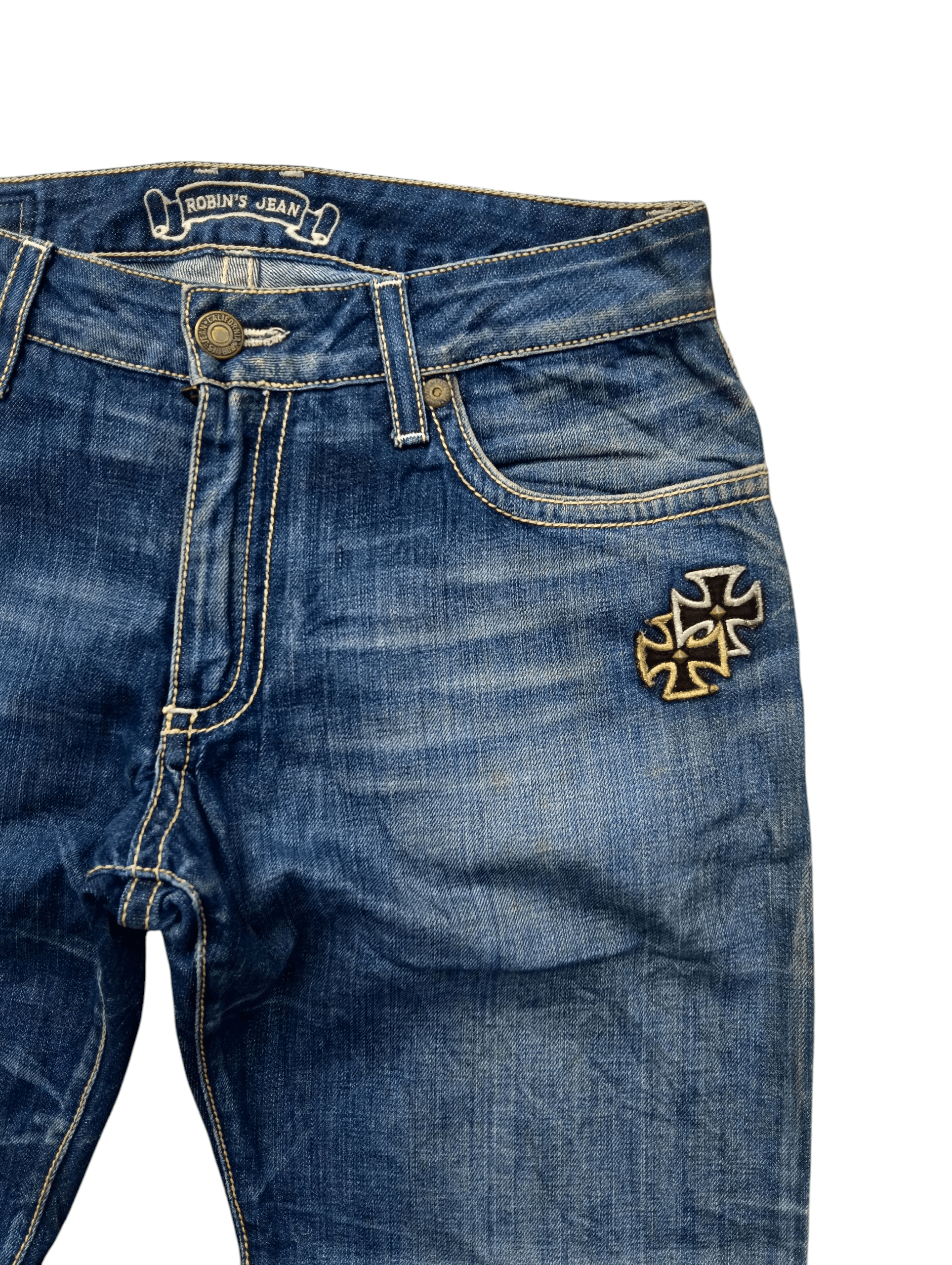 Robins Jeans Robins Jeans Studded Cross Embroidery Claw Mark Jeans Size US 32 / EU 48 - 9 Thumbnail