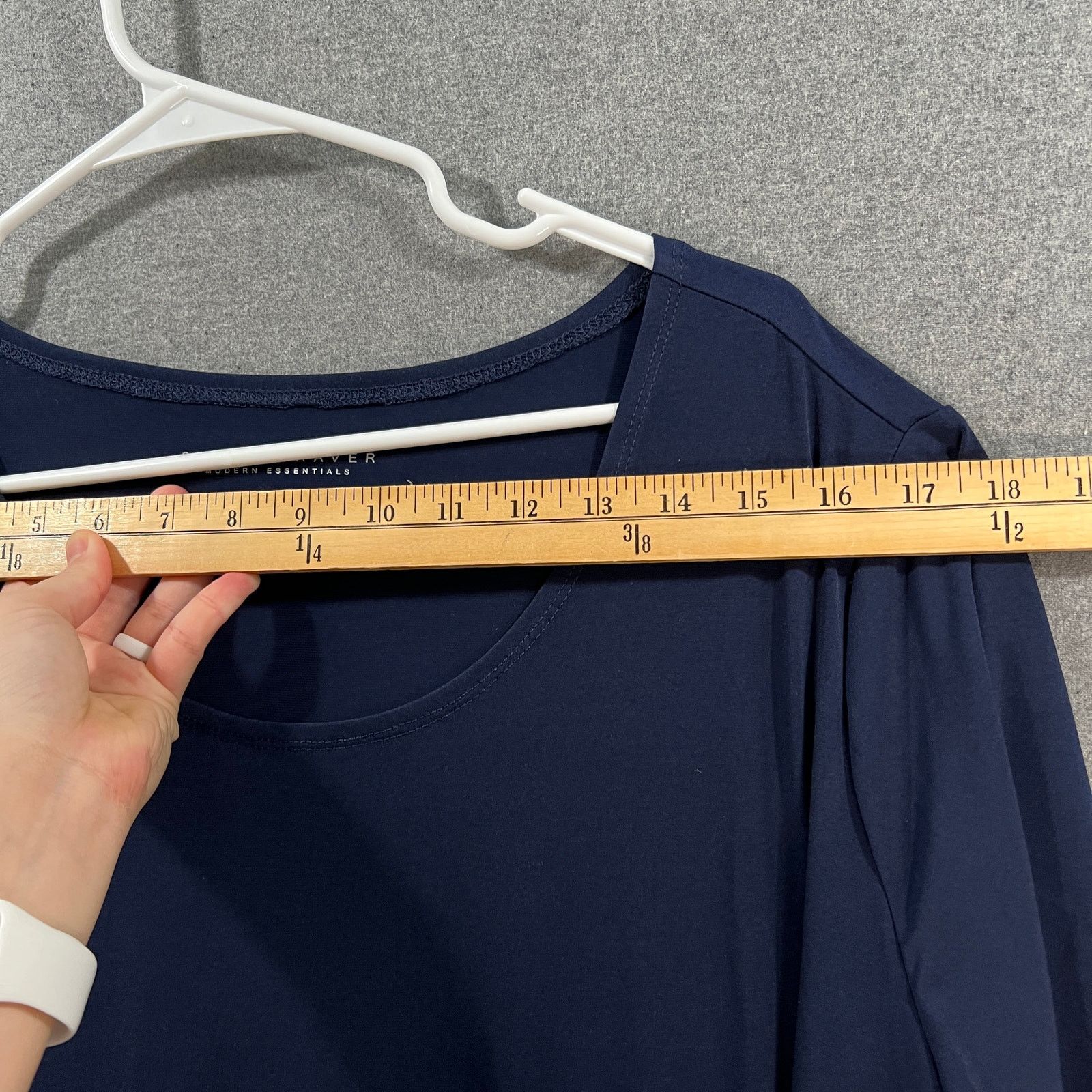 Other Susan Graver Modern Essentials Liquid Knit Tunic Navy, Size XXL / US 16-18 / IT 52-54 - 6 Thumbnail