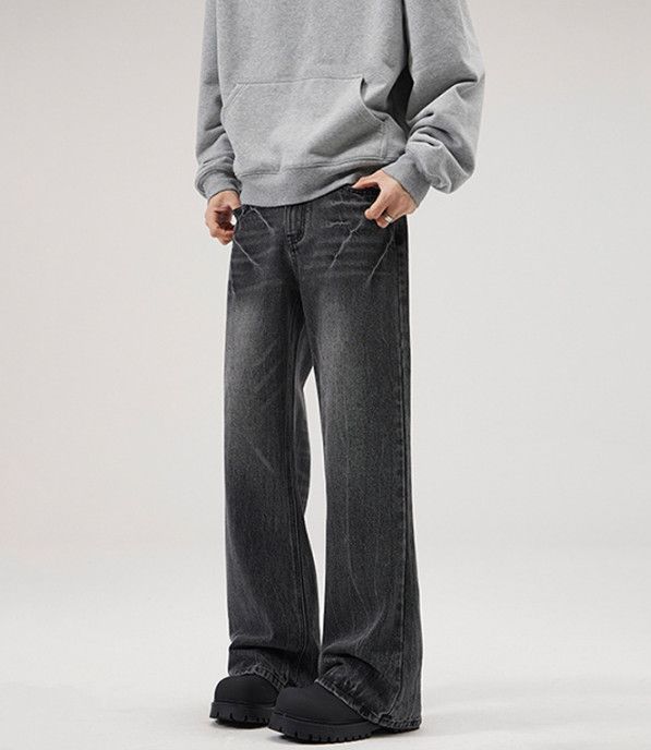 Vintage American lightning pattern cleanfit wide-leg flared jeans Size US 32 / EU 48 - 2 Thumbnail