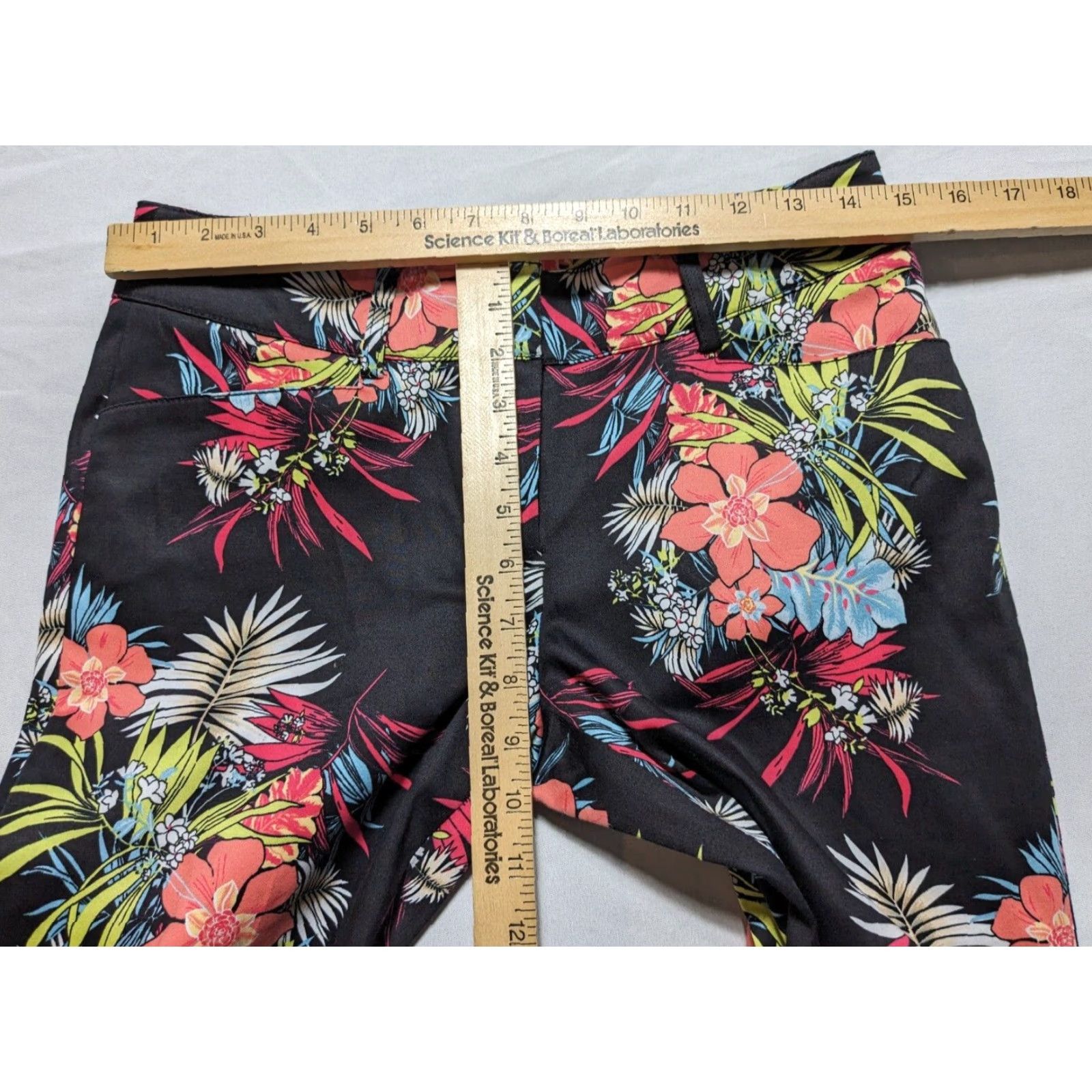 Vintage CACHE Floral Cotton Stretch Black Pants - Women Size 4 Size 27" / US 4 / IT 40 - 7 Thumbnail