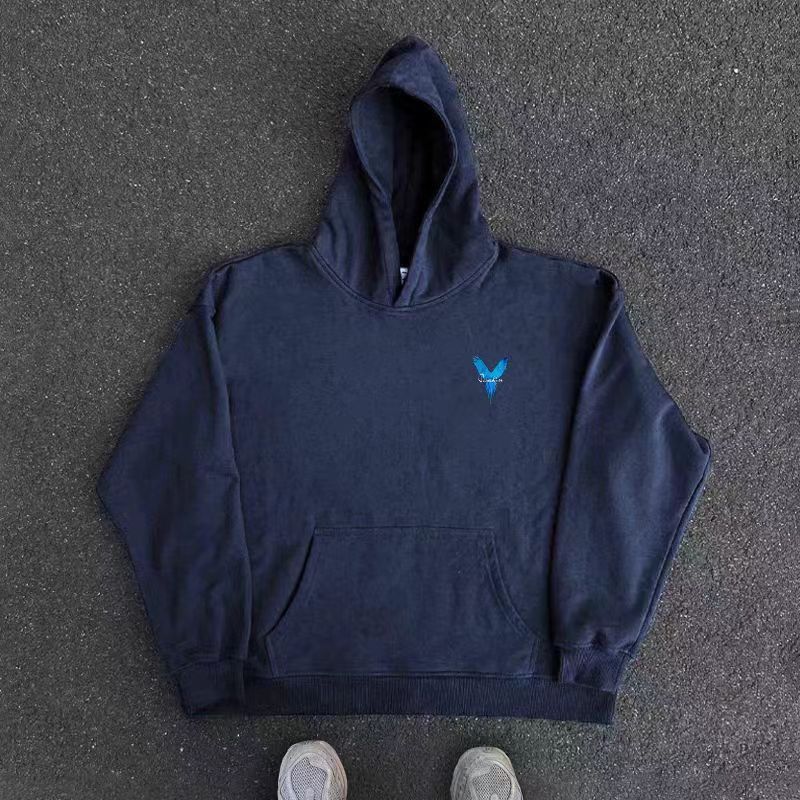 Japanese Brand Vintage Street Hip Hop Blue Wing Print Hooded Sweatshirt Size US L / EU 52-54 / 3 - 2 Thumbnail