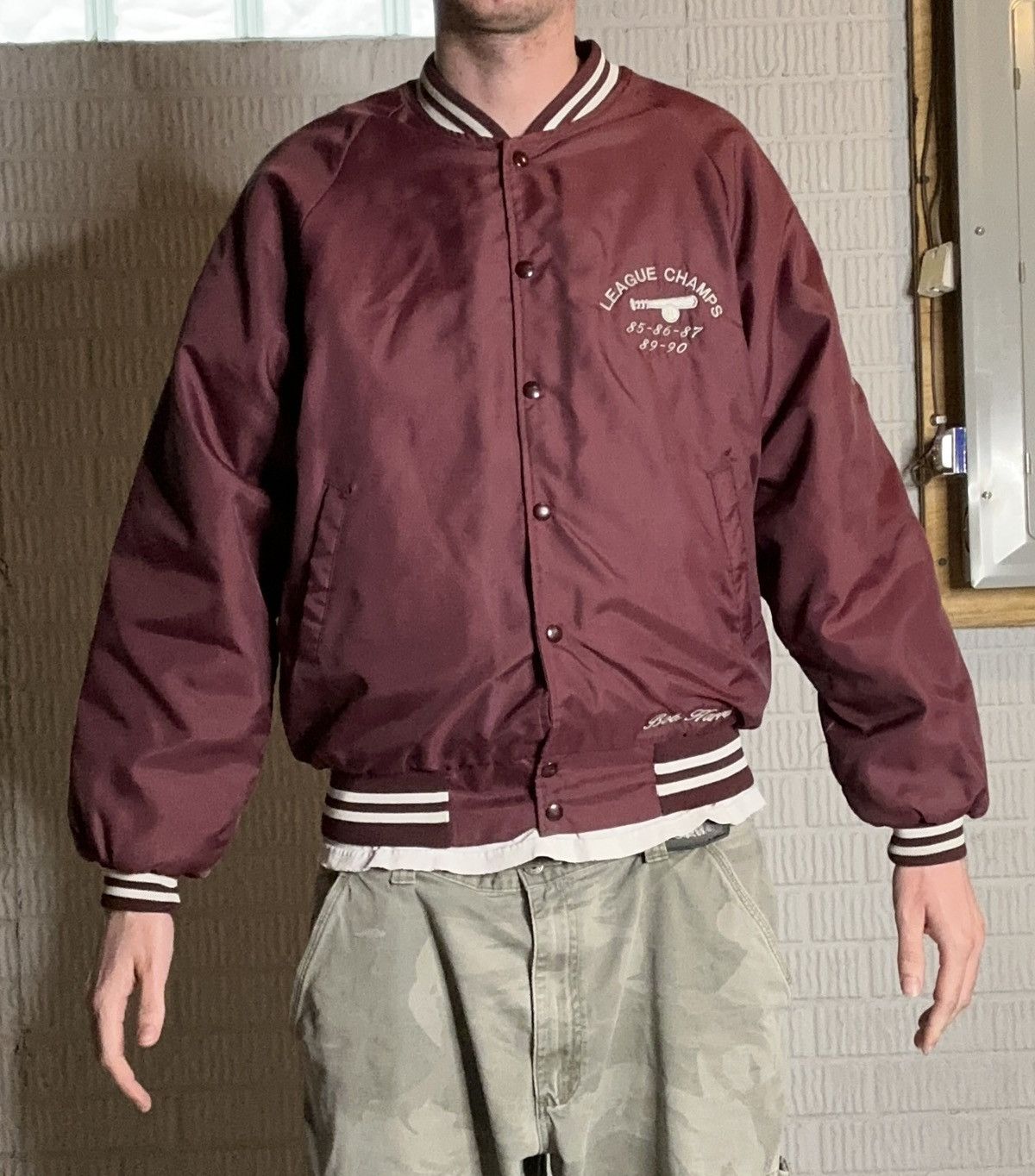 Vintage Vintage 90s Made In USA Highschool Baseball Bomber Jacket Size US L / EU 52-54 / 3 - 1 Thumbnail