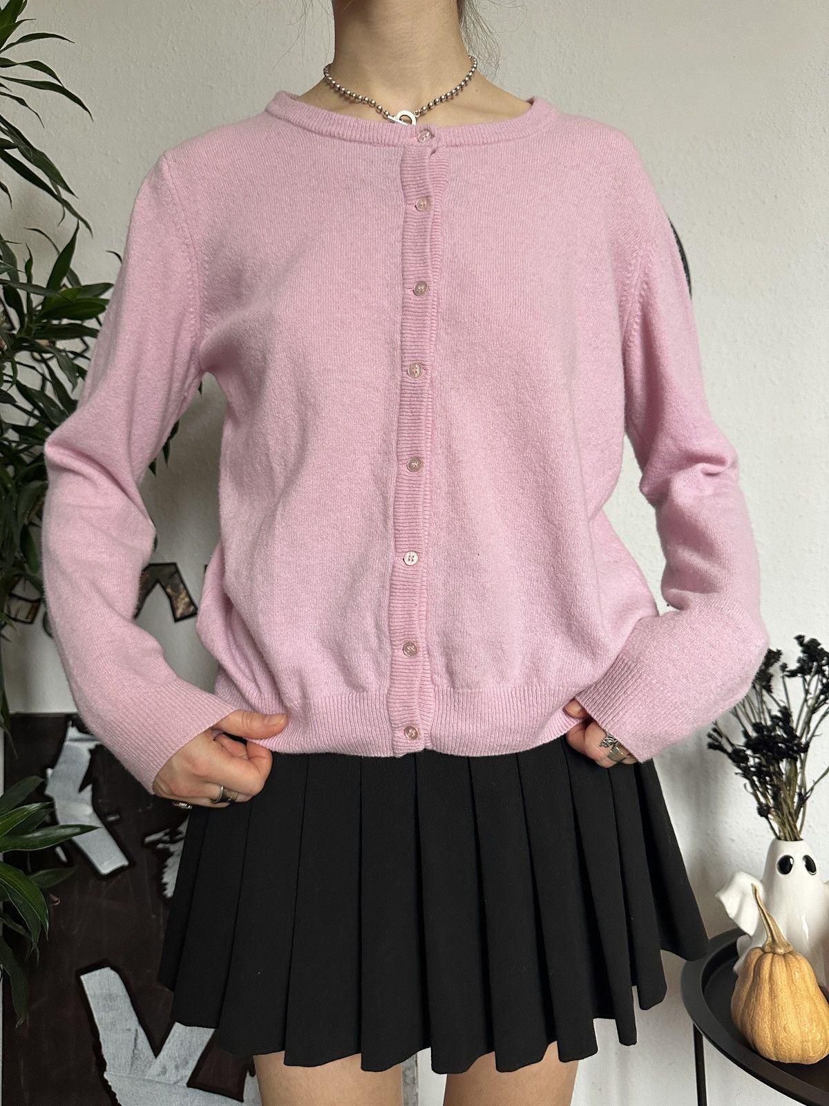 Other Cute Baby Pink Knit Wool Designer Cardigan Size L / US 10 / IT 46 - 8 Thumbnail