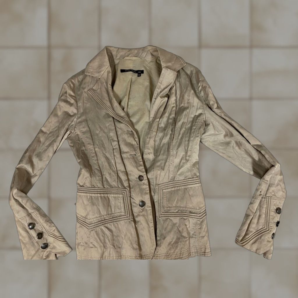 Coldwater Creek Coldwater Creek Jacket Women 36 Beige Button Casual Chambray Cotton Blend Mid-Length Urban American Womens Size XS / US 0-2 / IT 36-38 - 1 Thumbnail