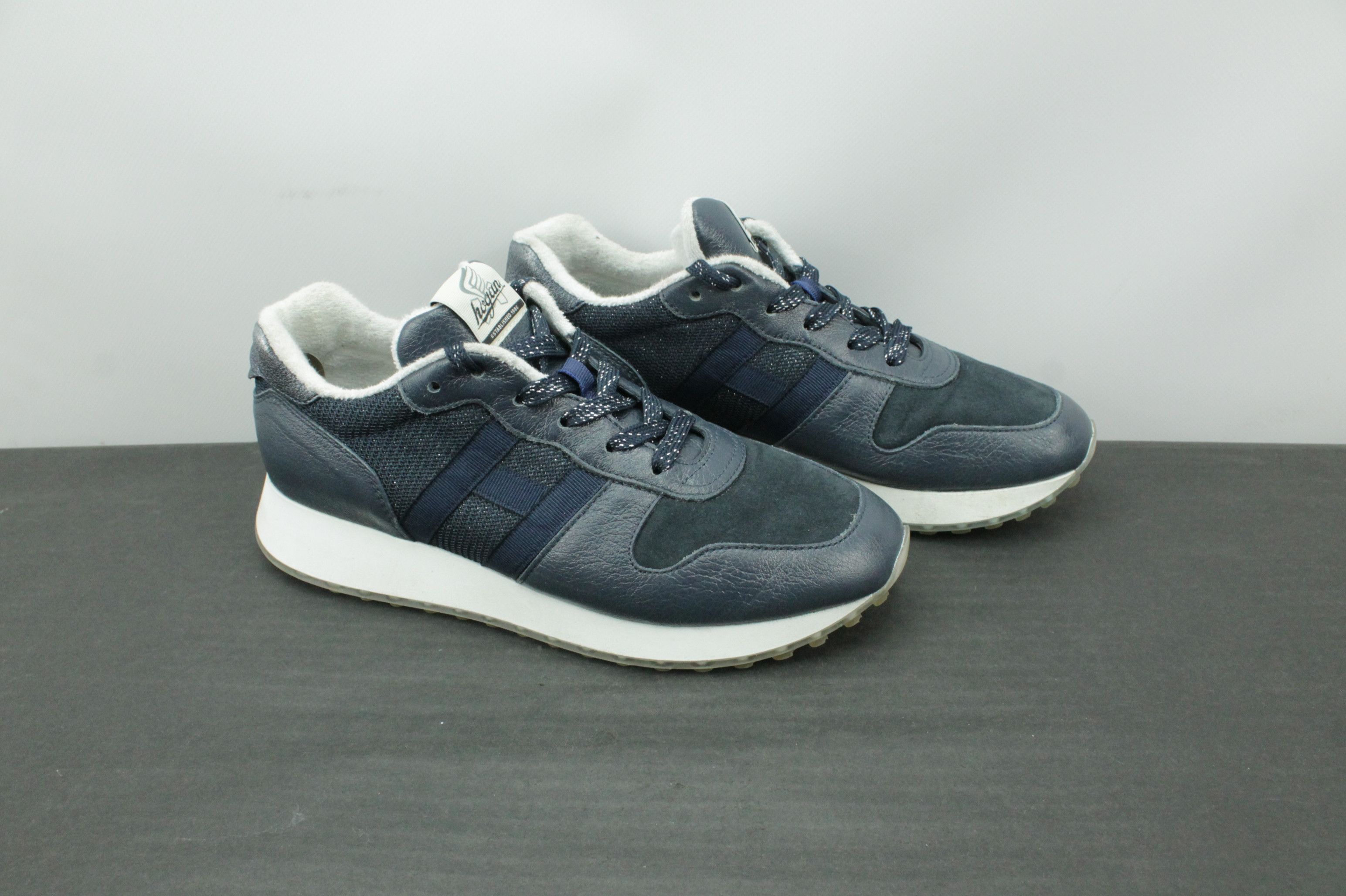 Hogan Hogan H86 Run Navy Leather Training Shoes Women's Size US 10 / IT 40 - 1 Thumbnail