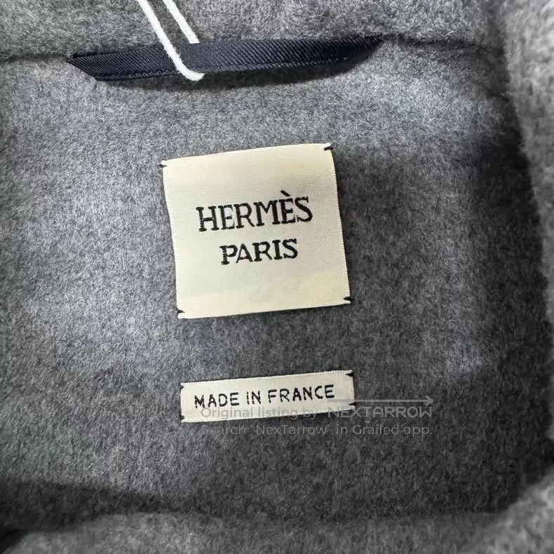 Hermes Hermes Grey Leather Patch Short Cashmere Jacket Size XS / US 0-2 / IT 36-38 - 6 Thumbnail
