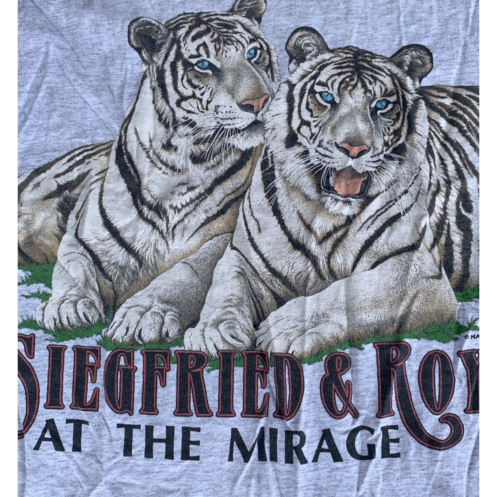 Habitat VINTAGE Habitat T-Shirt Mens Tiger 90s Graphic Print Gray Cotton At The Mirage Siegfried & Roy Size M Size US M / EU 48-50 / 2 - 6 Thumbnail
