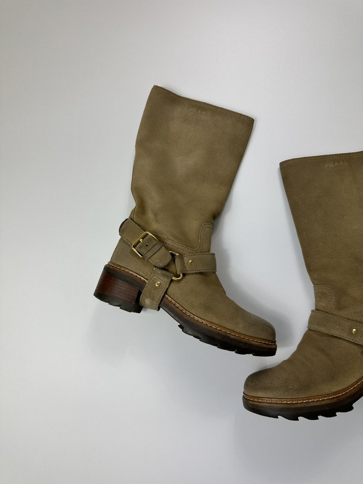 Prada Vintage Prada Suede Leather Boots 6 US Size Beige Size US 6 / IT 36 - 2 Thumbnail