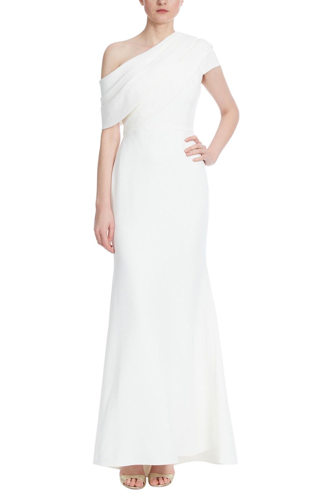 Other NWT Badgley Mischka Asymmetrical Gown Light Ivory Size 12 Size XL / US 12-14 / IT 48-50 - 10 Thumbnail