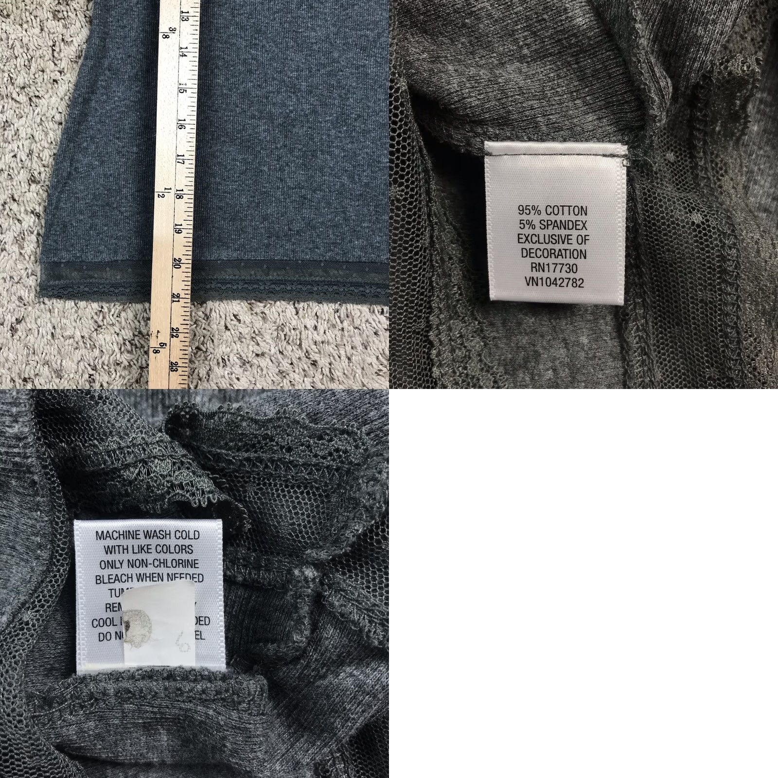 Converse Converse All Star Gray Tank Top Womens L Lace Trim Ribbed Flattering Fit Casual College Grunge School Classic Tagless Womens) Size L / US 10 / IT 46 - 8 Thumbnail