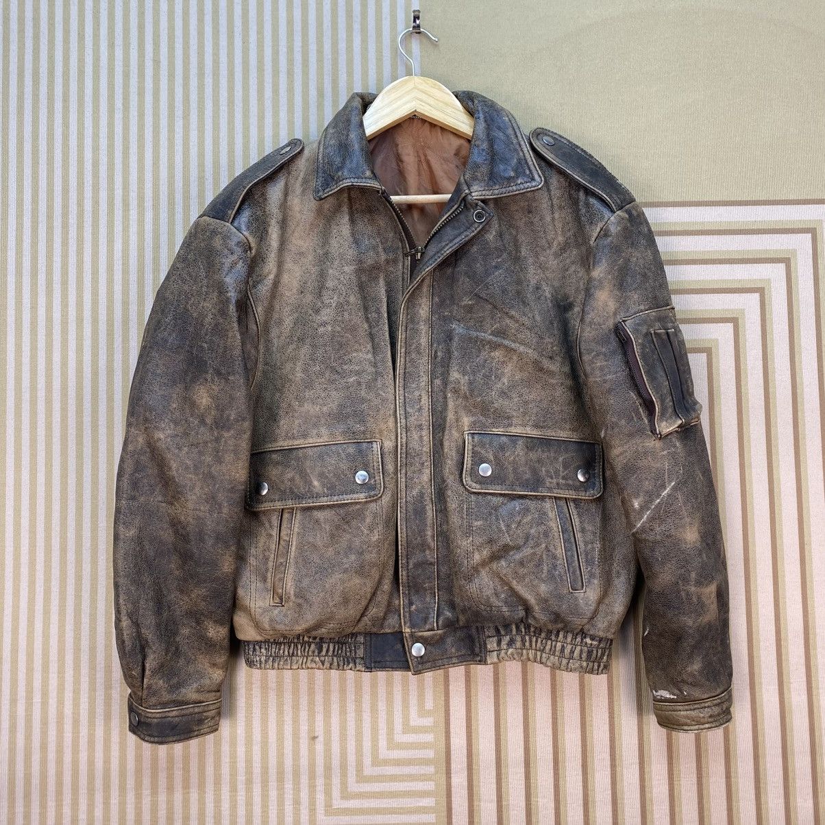 Genuine Leather 🫶Vintage Genuine Leather Bomber Jacket Aviator Jacket Size US M / EU 48-50 / 2 - 1 Thumbnail