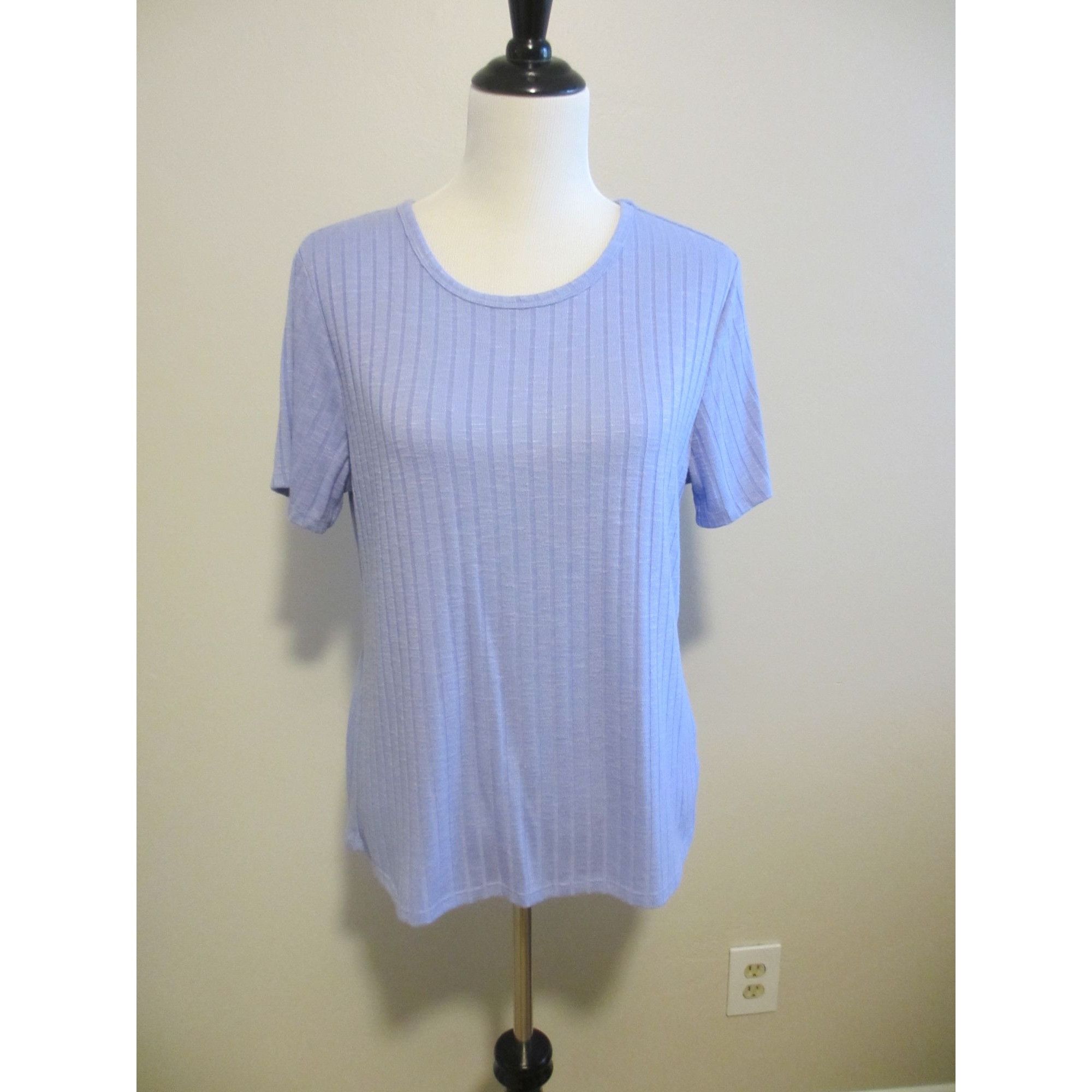 Other Vintage America Lavender Ribbed Short Sleeve Top Large Size L / US 10 / IT 46 - 1 Thumbnail