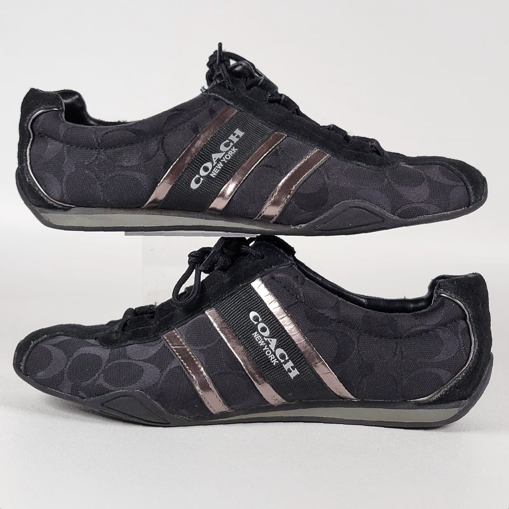 Coach COACH REMONNA Black Cooper Sneakers Women Size 9.5 B Athletic Suede Leather Minimalist Shoes Size US 10 / IT 40 - 5 Thumbnail